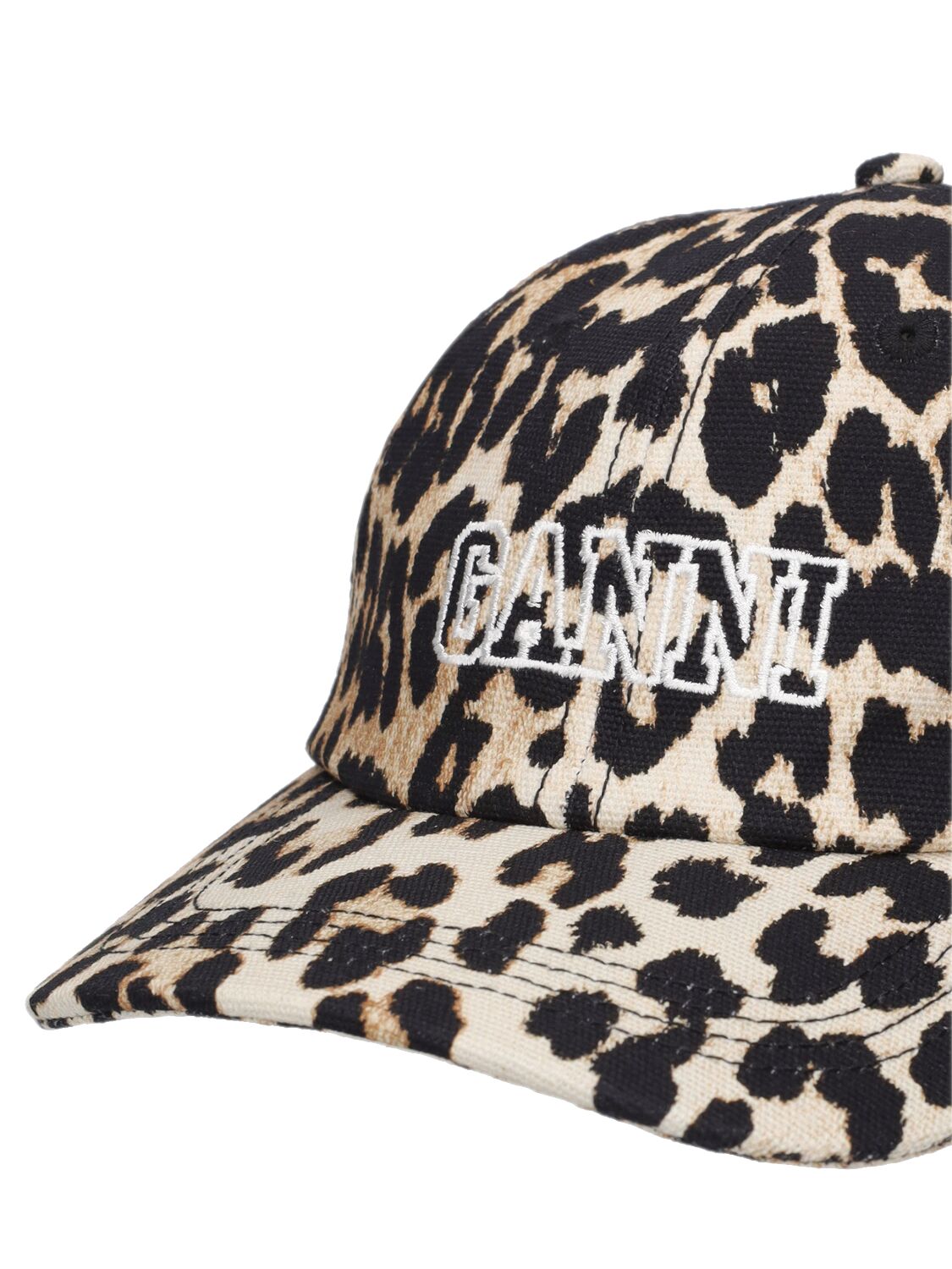 Shop Ganni Leopard Printed Baseball Cap