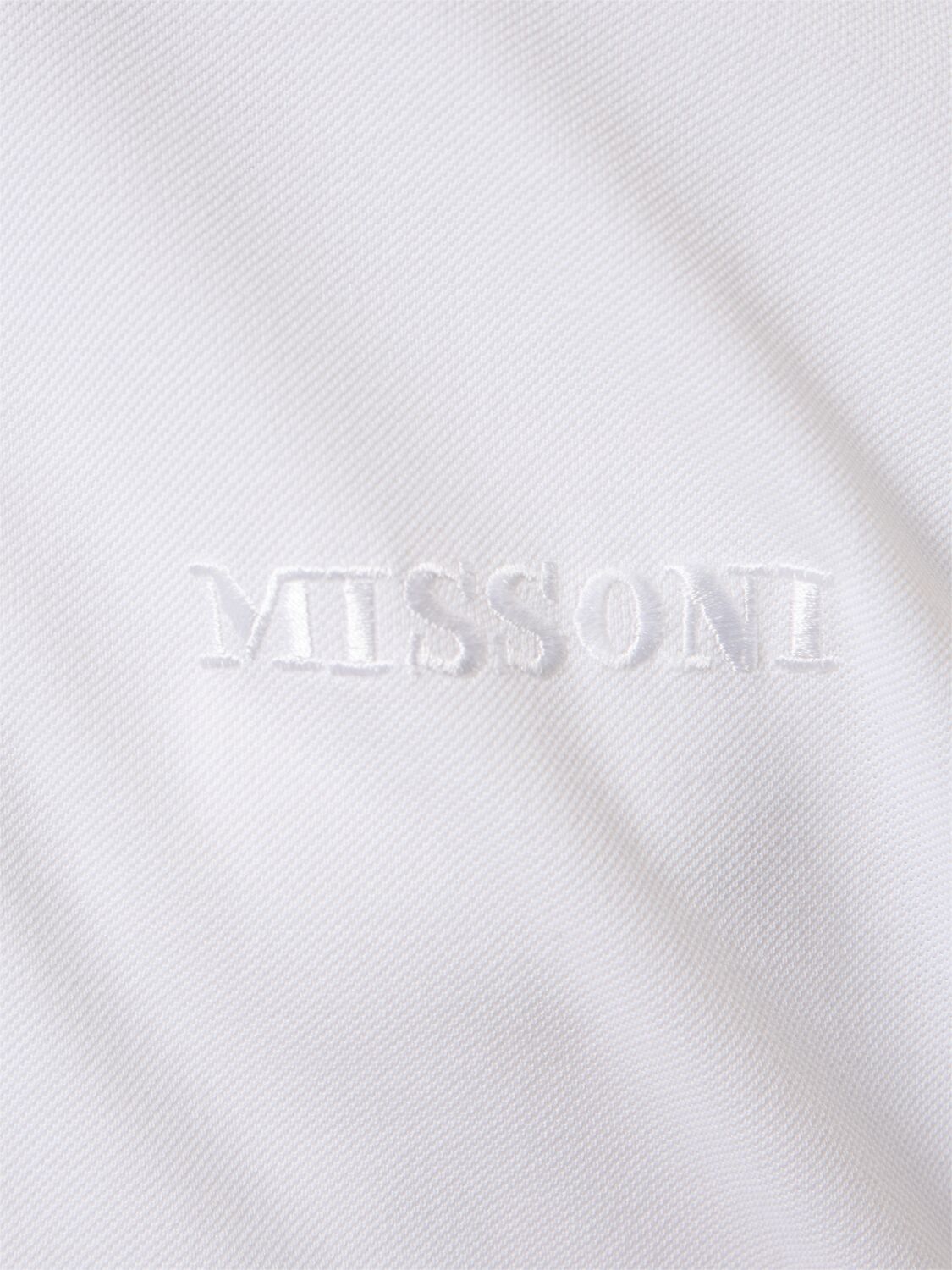 Shop Missoni Cotton Piquet Printed Collar Polo In White