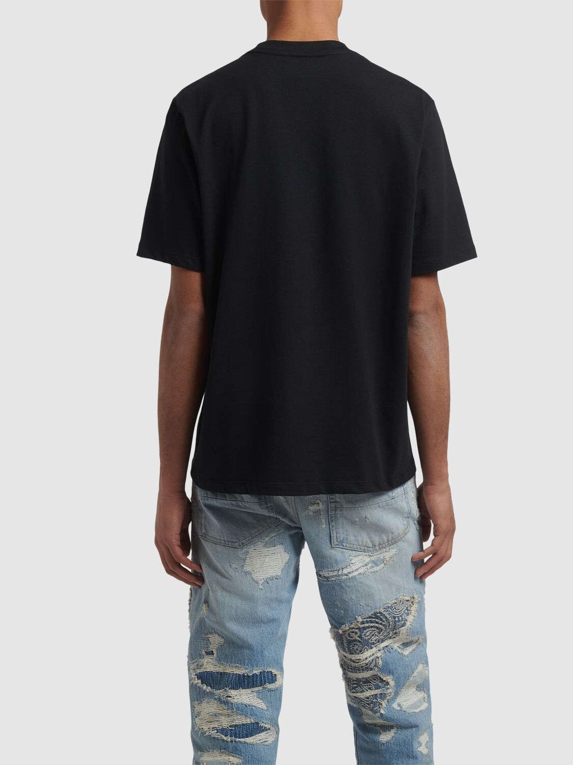 Shop Amiri Logo Cotton T-shirt In Black