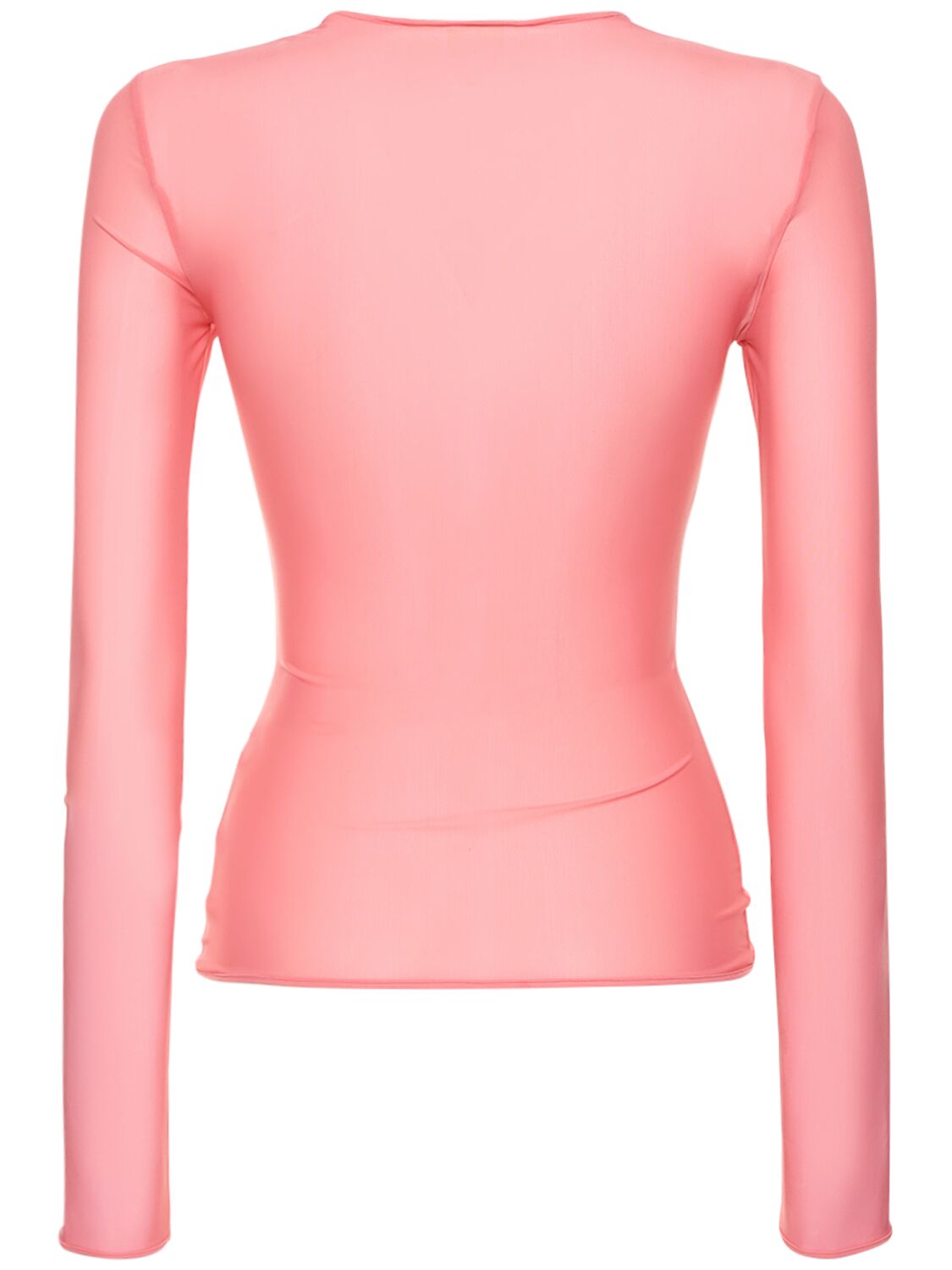 Shop Blumarine Jersey Long Sleeve Top W/bow In Pink