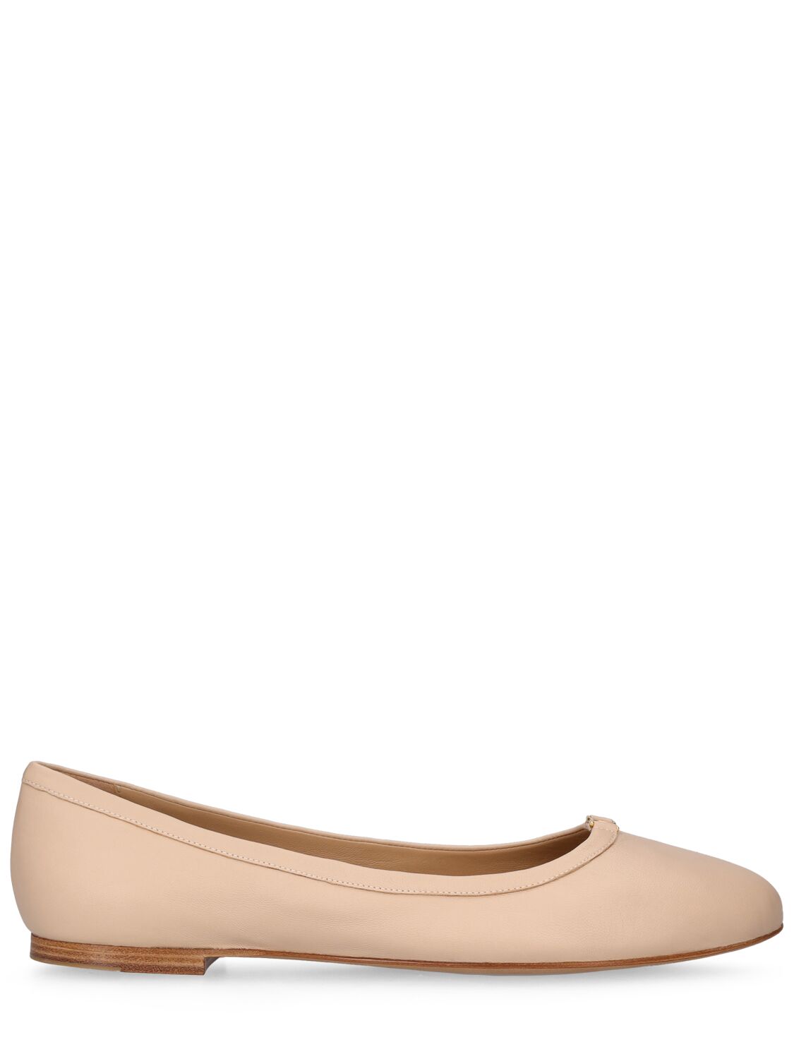 Shop Chloé 10mm Marcie Leather Ballerina Flats In Nude