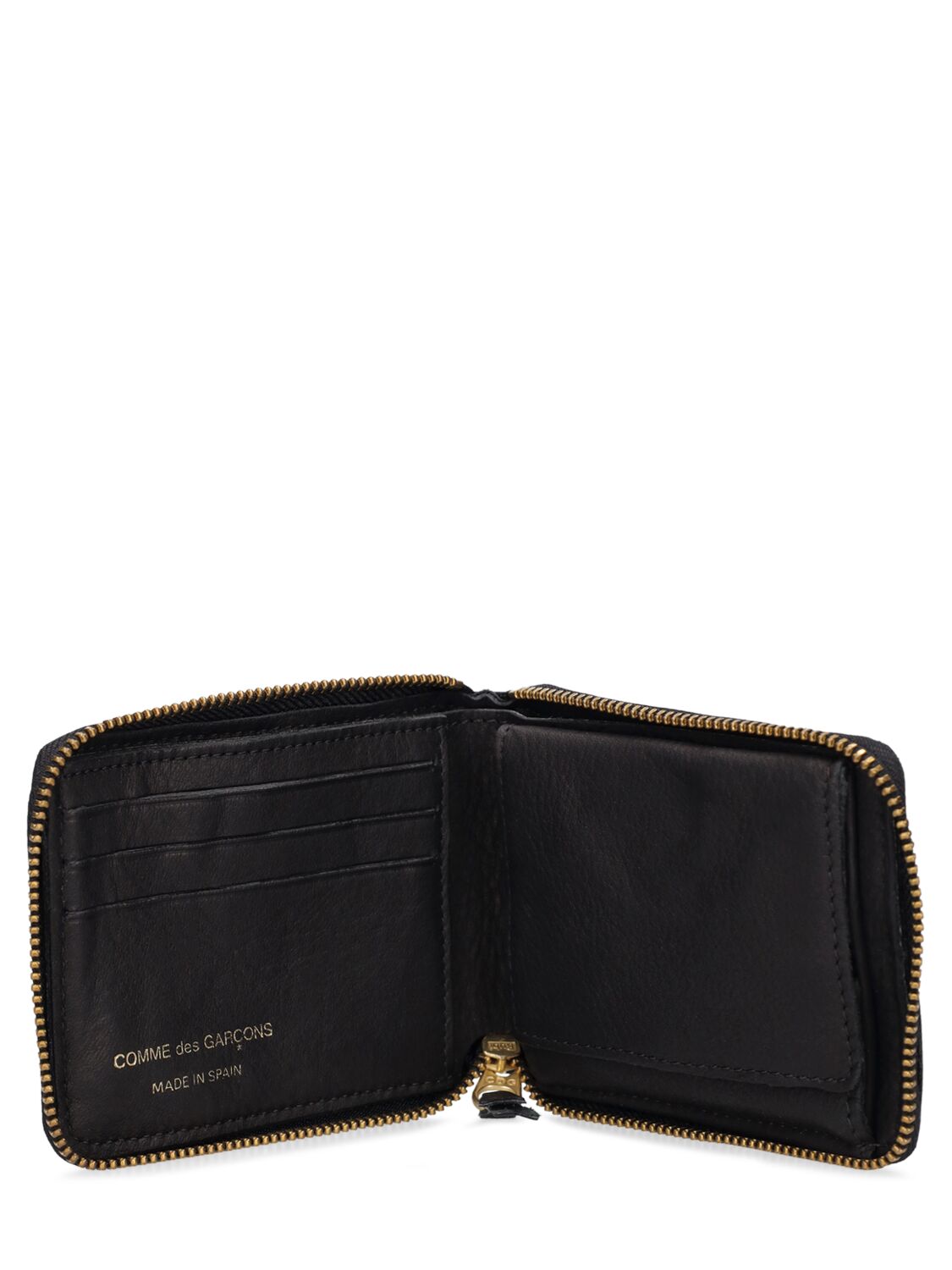 Shop Comme Des Garçons Washed Leather Wallet In Black