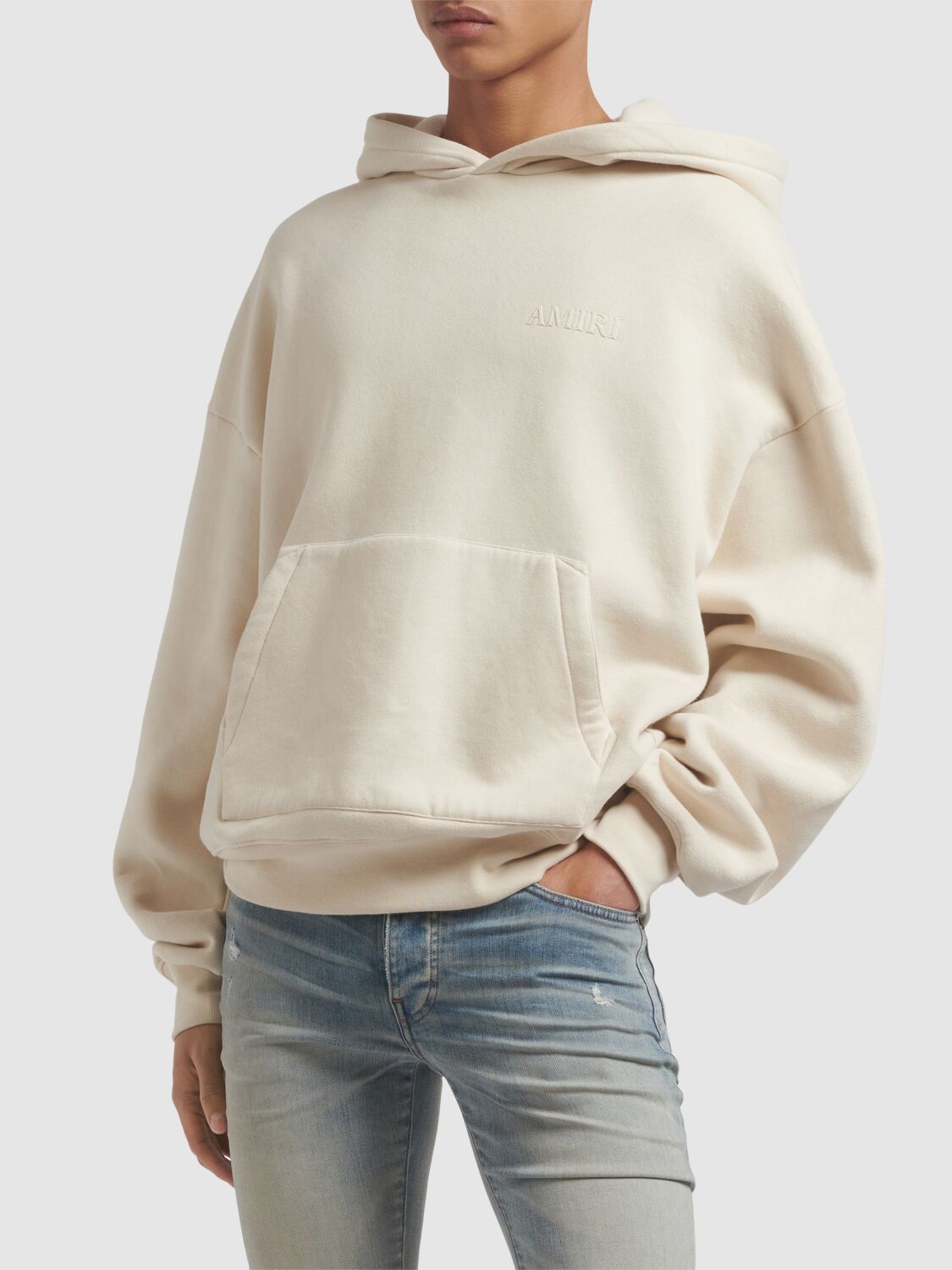 Shop Amiri Oversize Hoodie In Beige