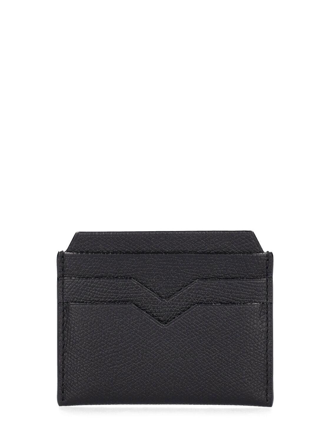 Shop Valextra Leather Card Holder In Schwarz