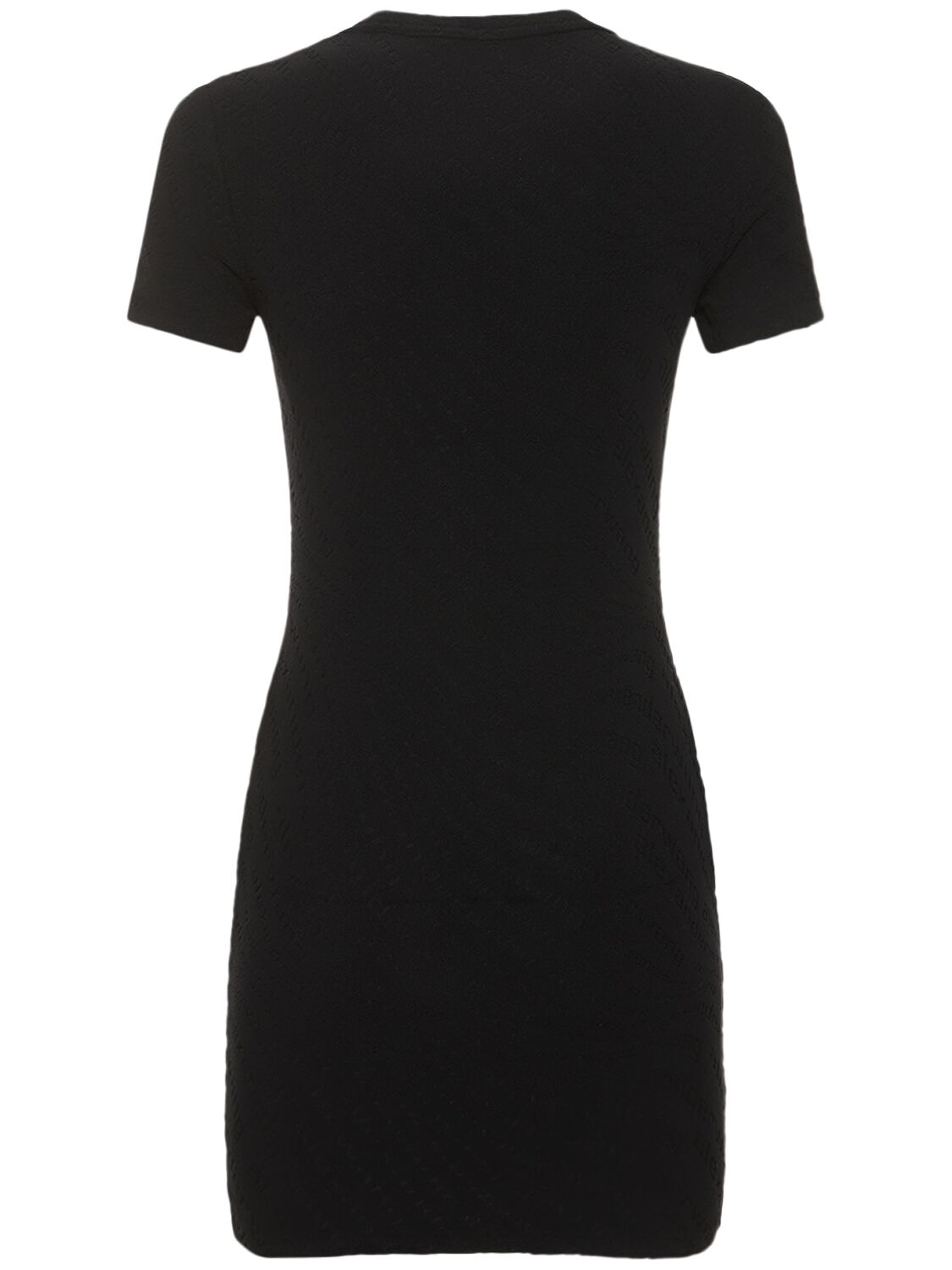 Shop Alexander Wang Crewneck Short Sleeve Mini Dress In 블랙