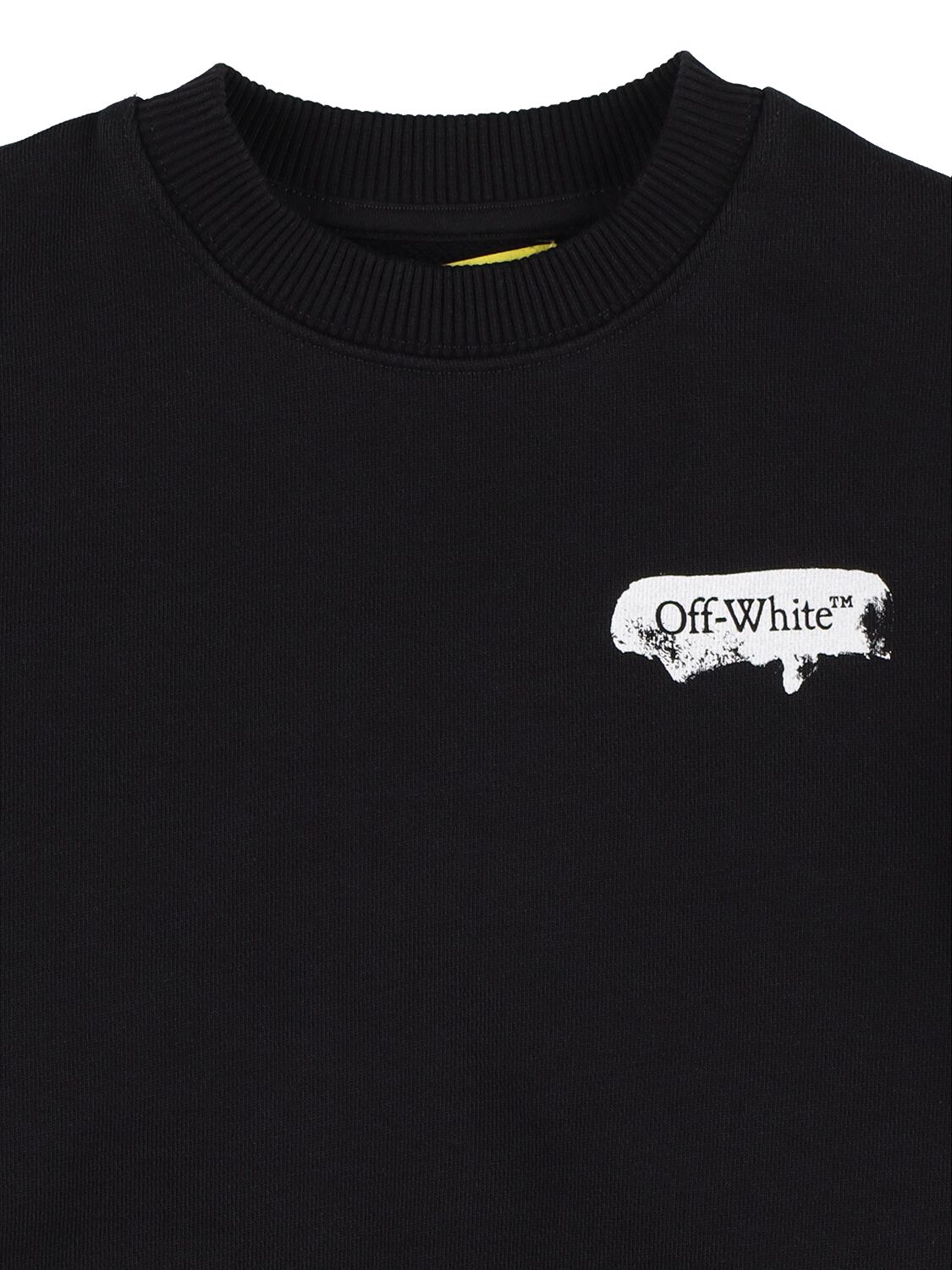 Shop Off-white Paint Graphic Cotton Crewneck Sweatshirt In Black,white