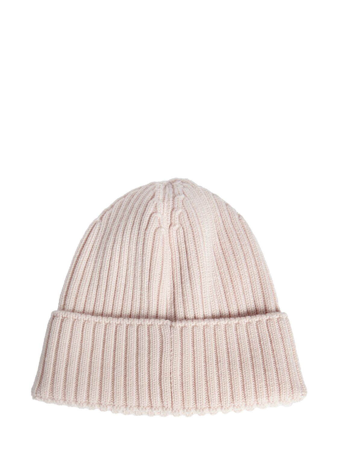 Shop Moncler Logo Extrafine Wool Beanie In Pink