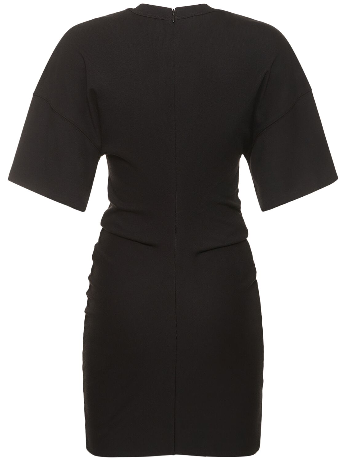 Alexander Wang Drop Shoulder Cotton Blend Mini Dress In 블랙