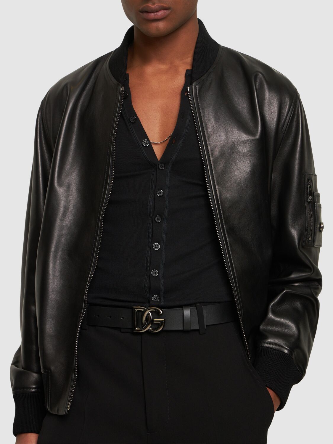 Shop Dolce & Gabbana 3.5cm Logo Leather Belt In Black