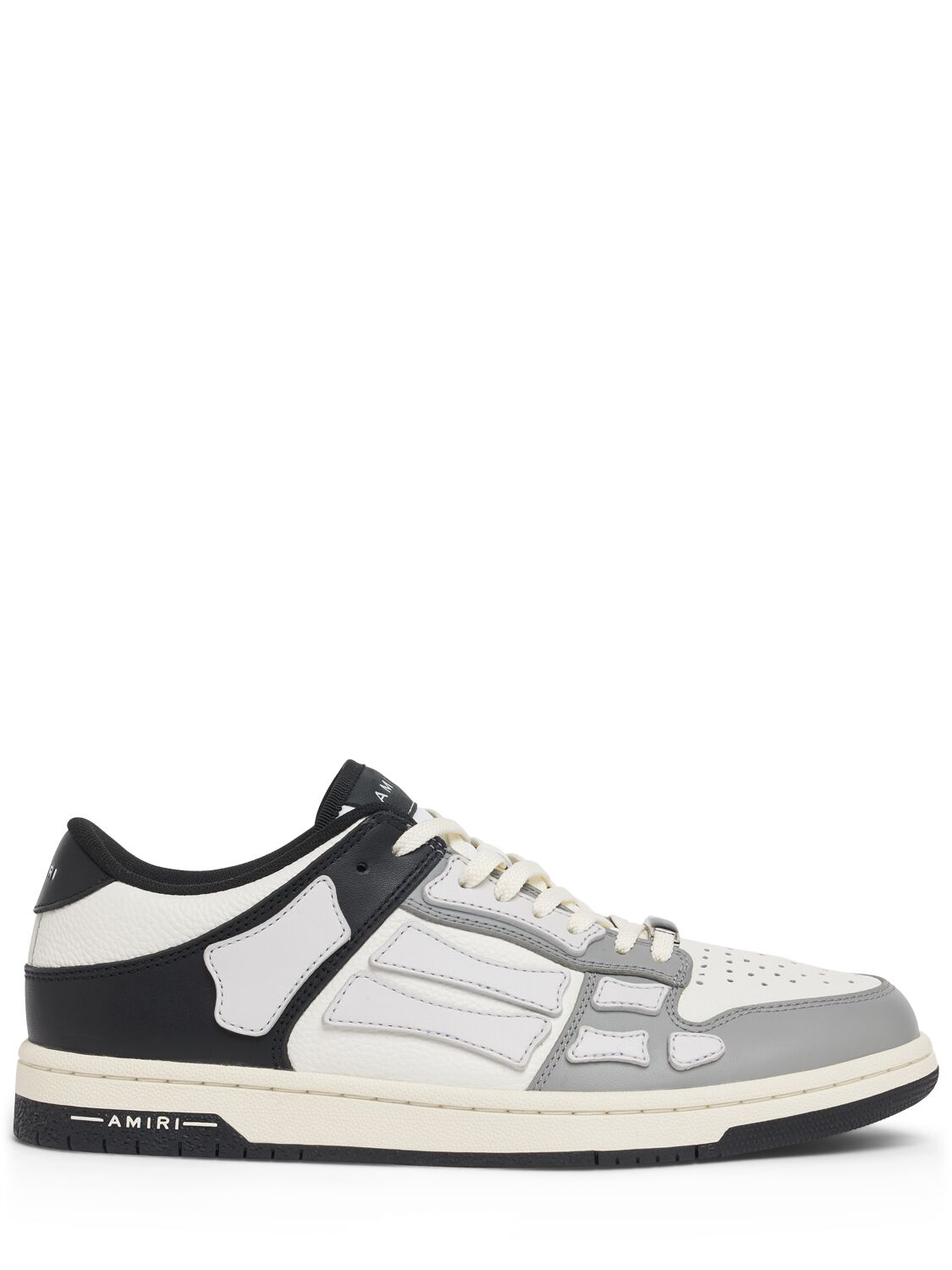 Amiri Two-tone Skel Top Low Sneakers In Black/white/gre