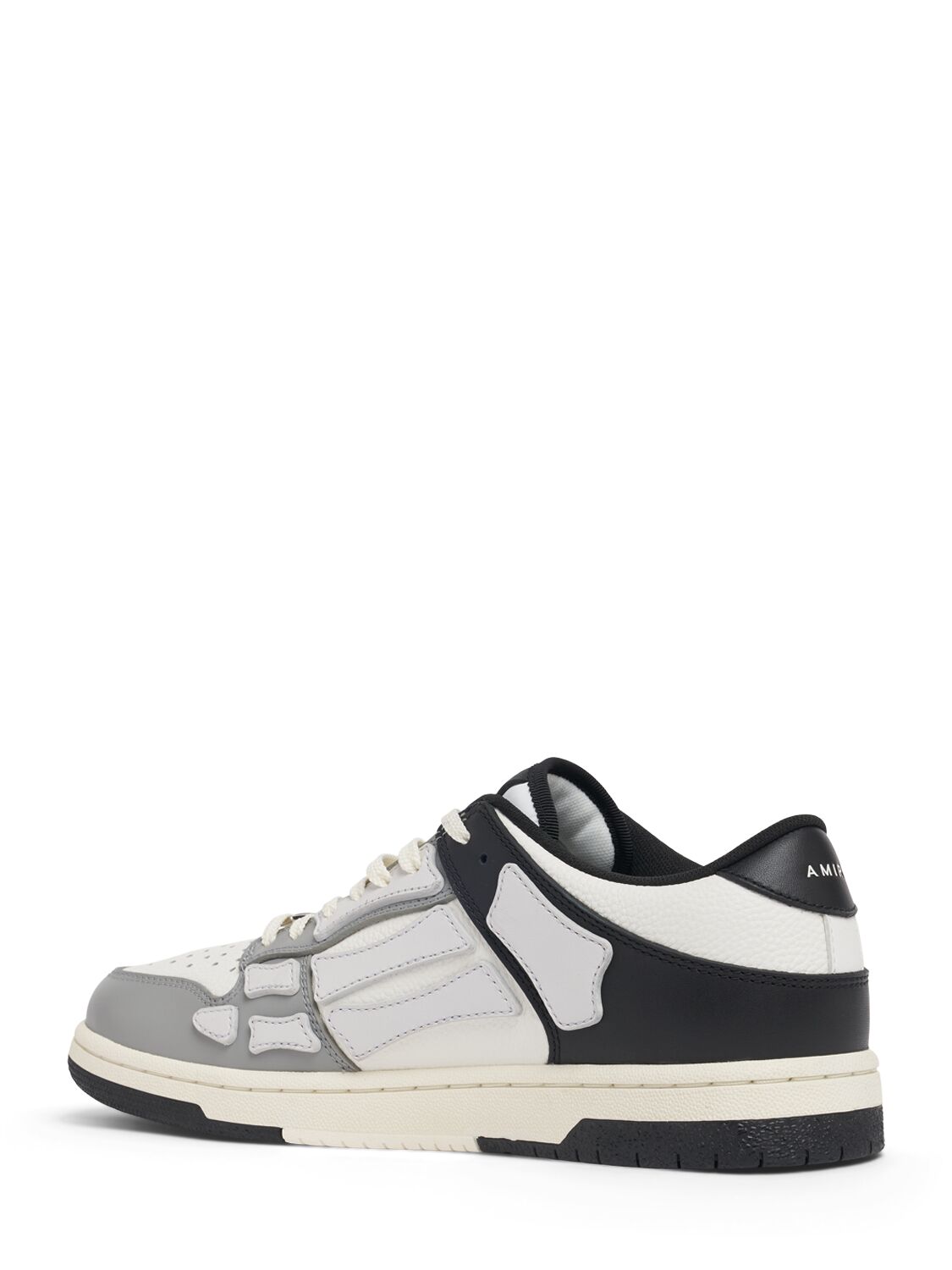 Shop Amiri Two-tone Skel Top Low Sneakers In Black/white/gre