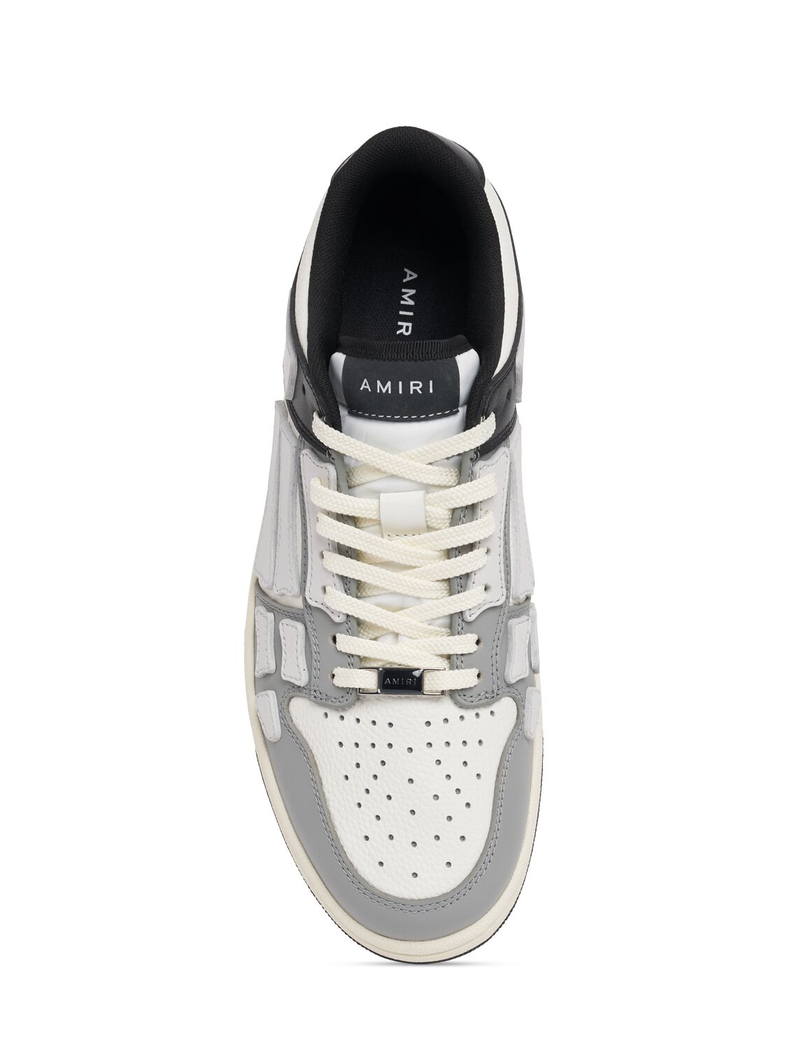 Shop Amiri Two-tone Skel Top Low Sneakers In Black/white/gre