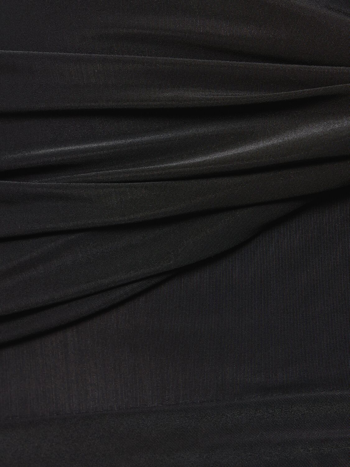 Shop Blumarine Draped Jersey Mini Skirt W/bows In Black