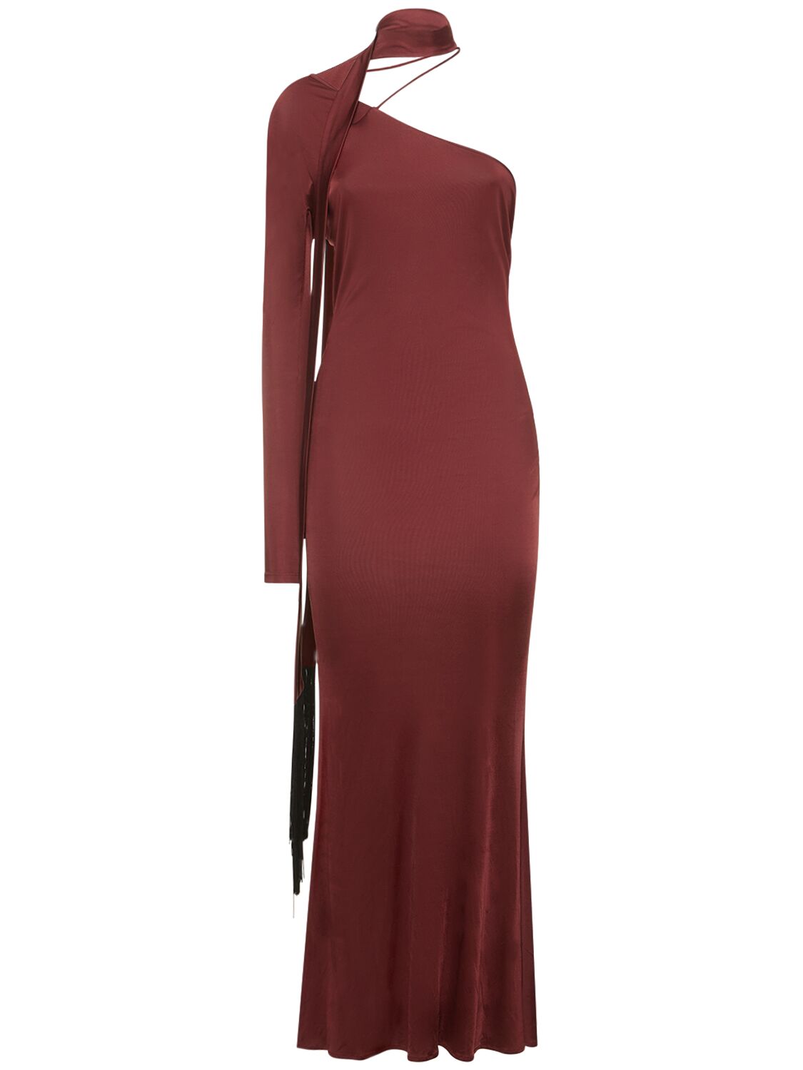 Image of Viscose Jersey One Shoulder Midi Dress