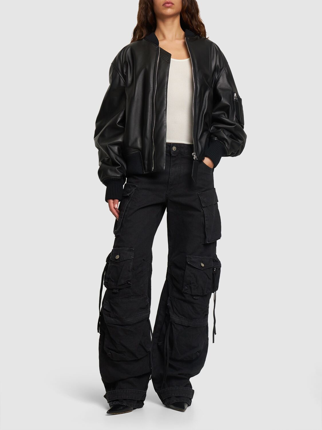 Anja Napa Leather Bomber Jacket