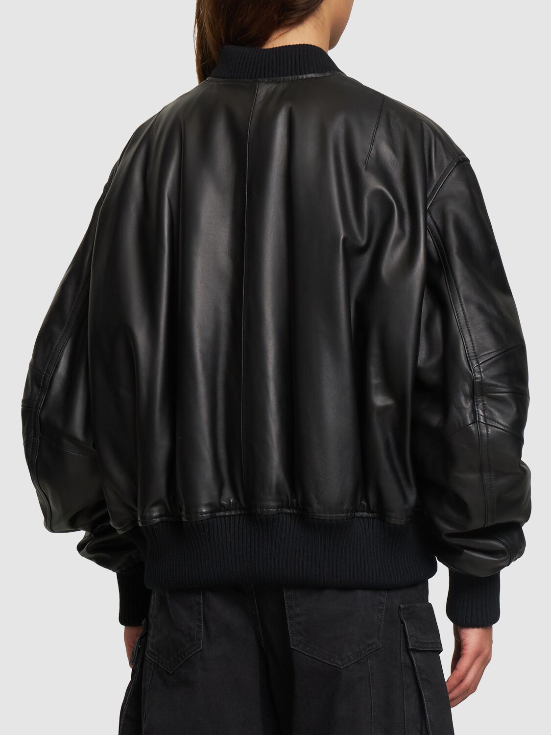 Anja Napa Leather Bomber Jacket