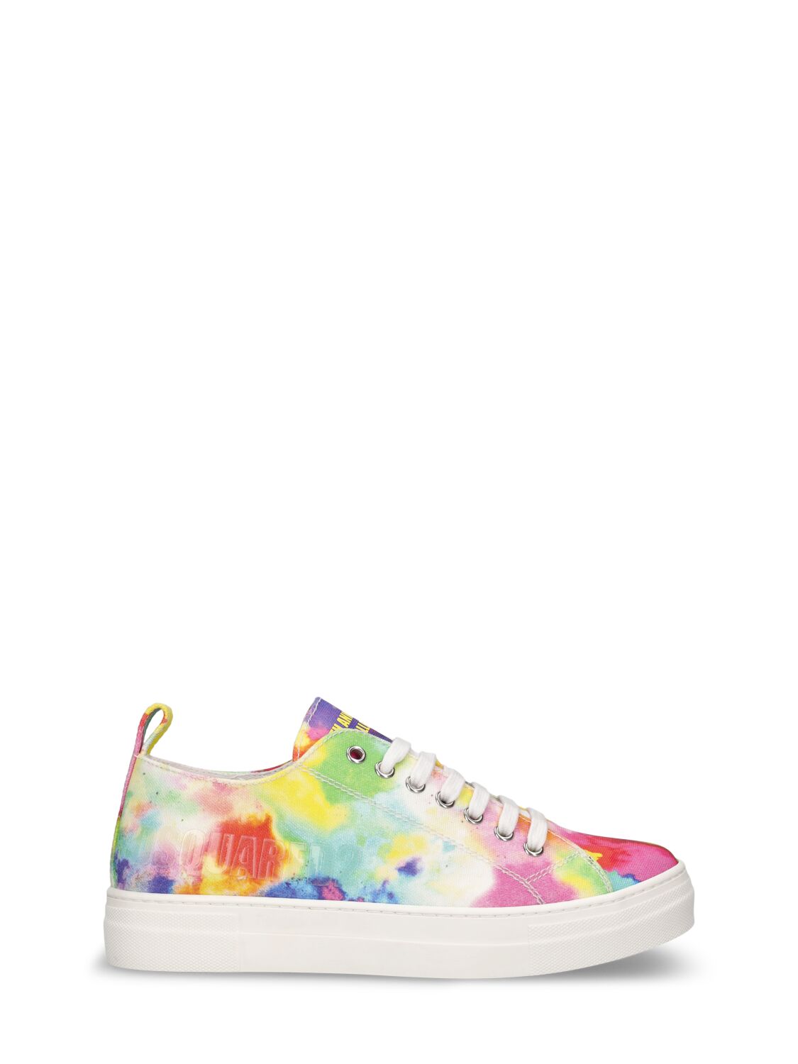 Dsquared2 Kids' Logo Canvas Lace-up Trainers In Multicolor