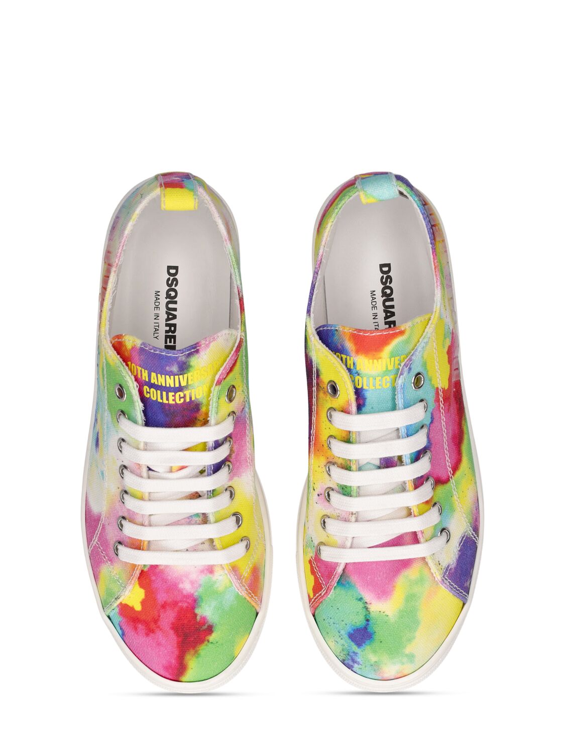 Shop Dsquared2 Logo Canvas Lace-up Sneakers In Multicolor