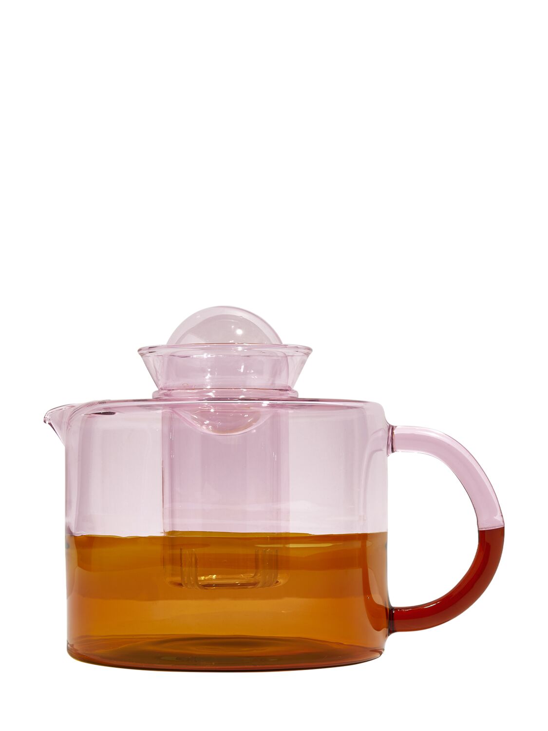 Image of Two-tone Pink & Amber Tea Pot