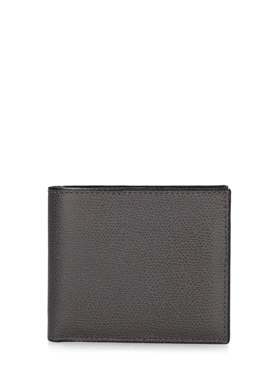 Valextra 6cc Leather Bifold Wallet In Fumo Londra