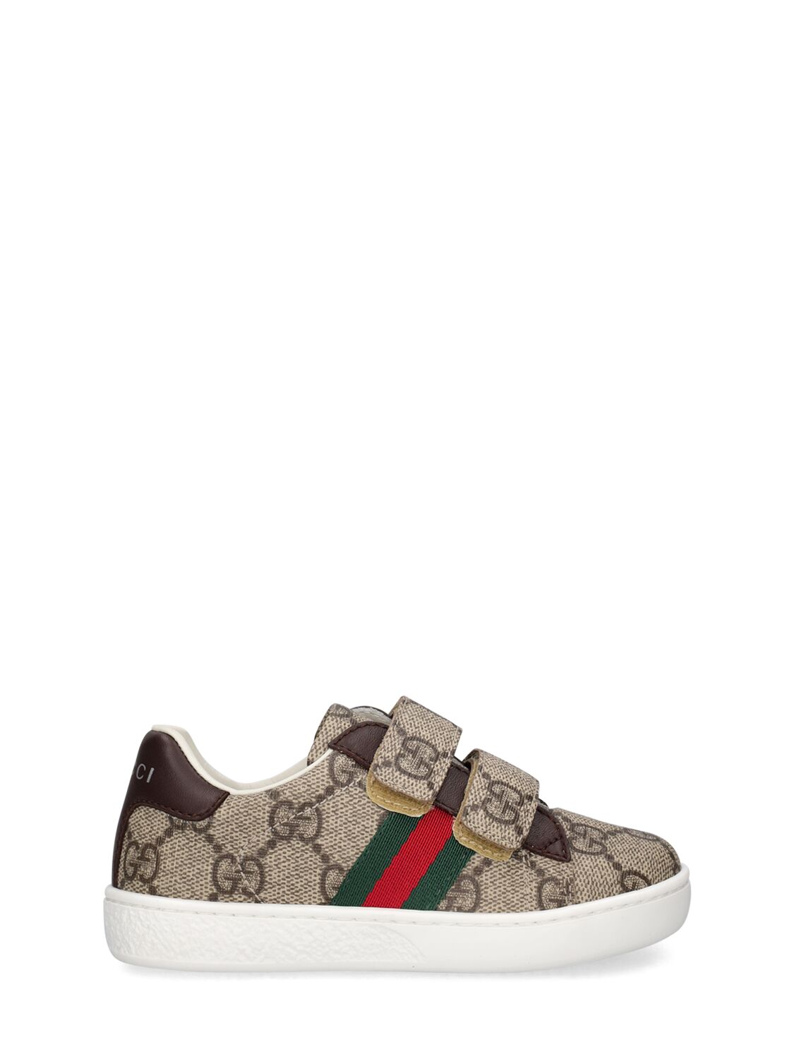 Gucci Kids' Gg Supreme Sneakers In Beige,ebony