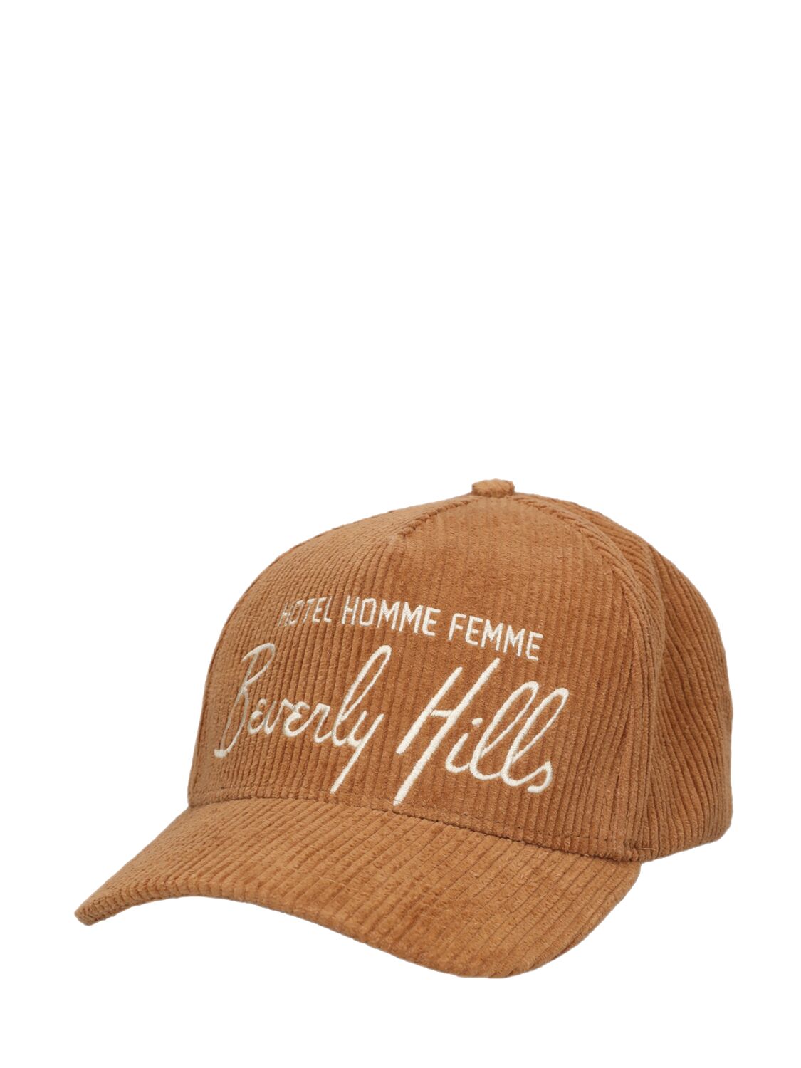 Shop Homme + Femme La Homme Hotel Cotton Corduroy Hat In Brown