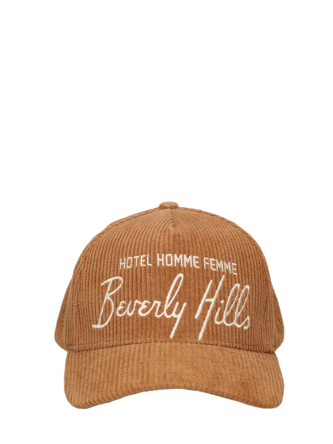 Homme + Femme La Homme Hotel Cotton Corduroy Hat In Brown