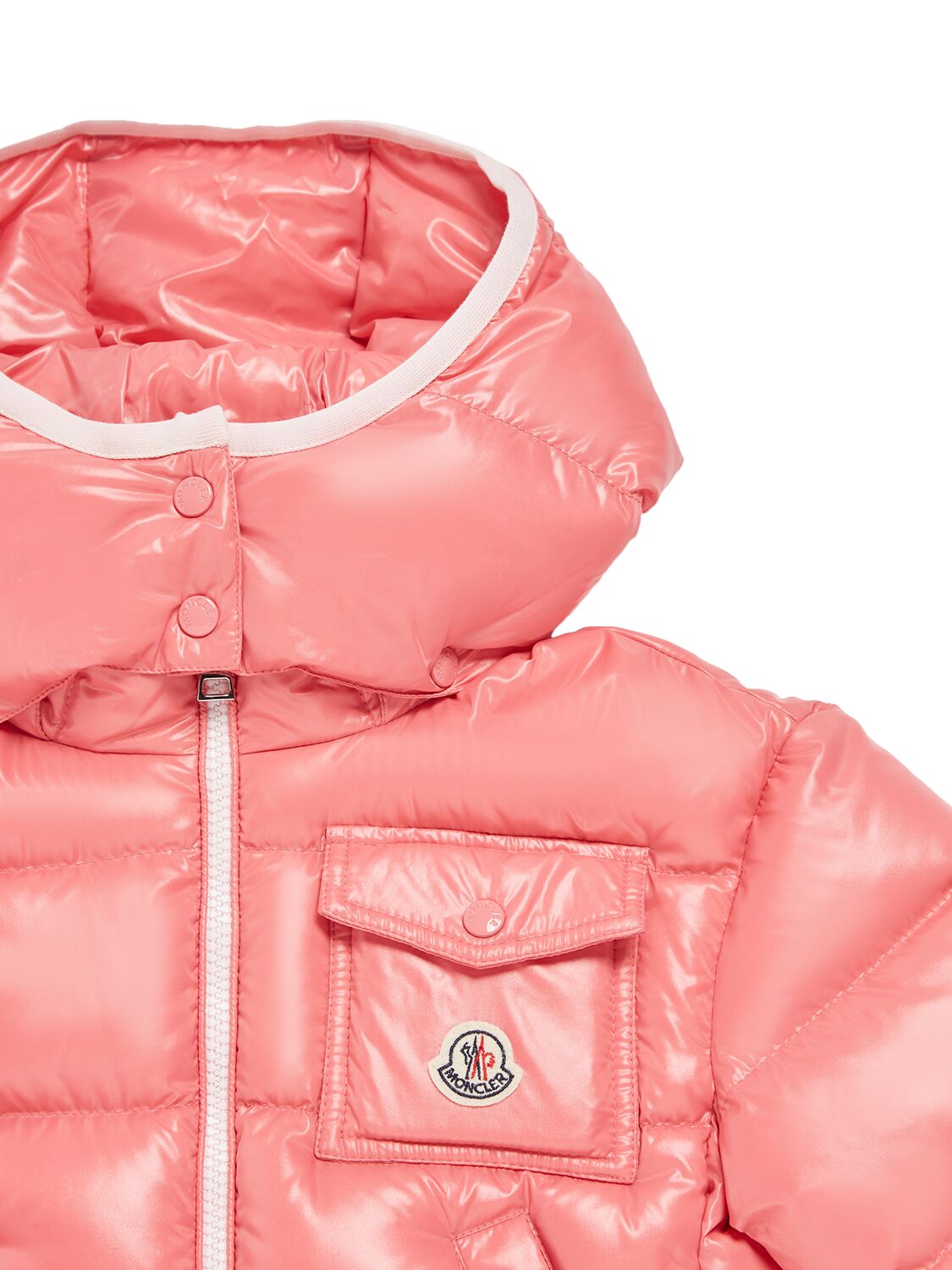 Shop Moncler Andro Shiny Nylon Down Jacket In Pink