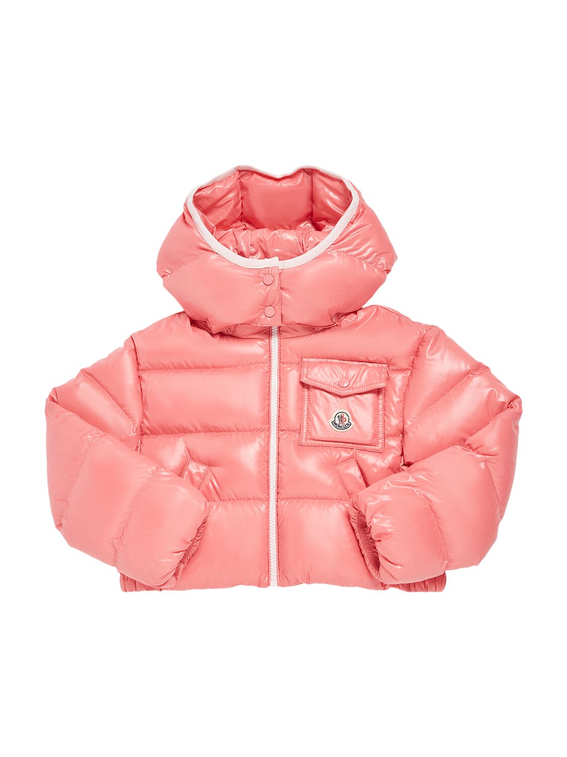 Shop Moncler Andro Shiny Nylon Down Jacket In Pink