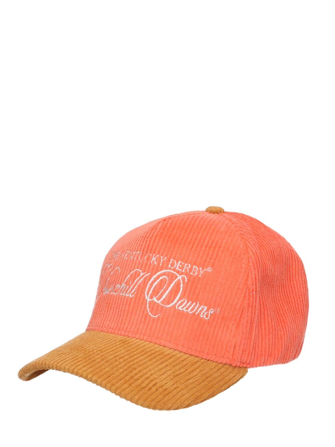 Shop Homme + Femme La Churchill Downs Corduroy Hat In Red,tan