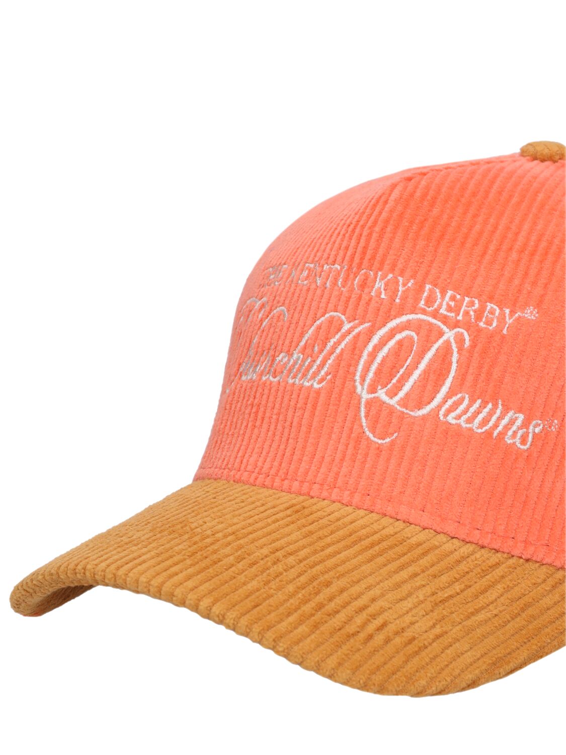Shop Homme + Femme La Churchill Downs Corduroy Hat In Red,tan