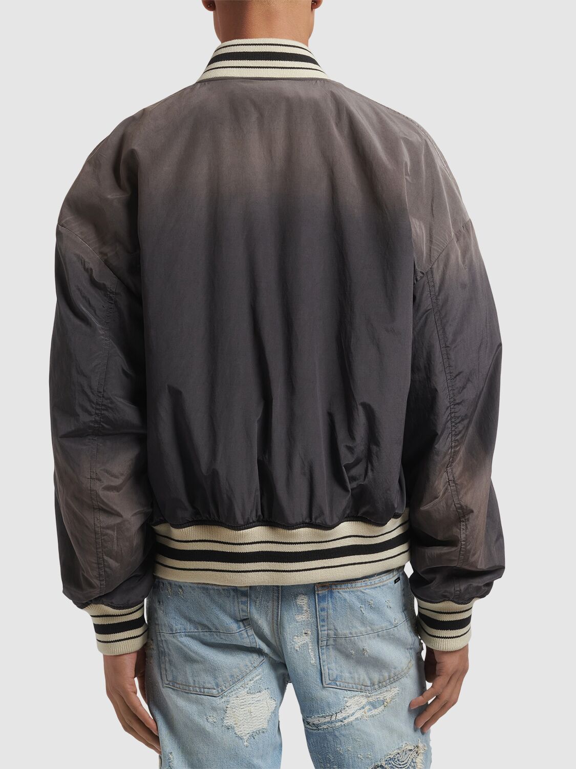 Shop Amiri Sun Faded Bomber Jacket In Black