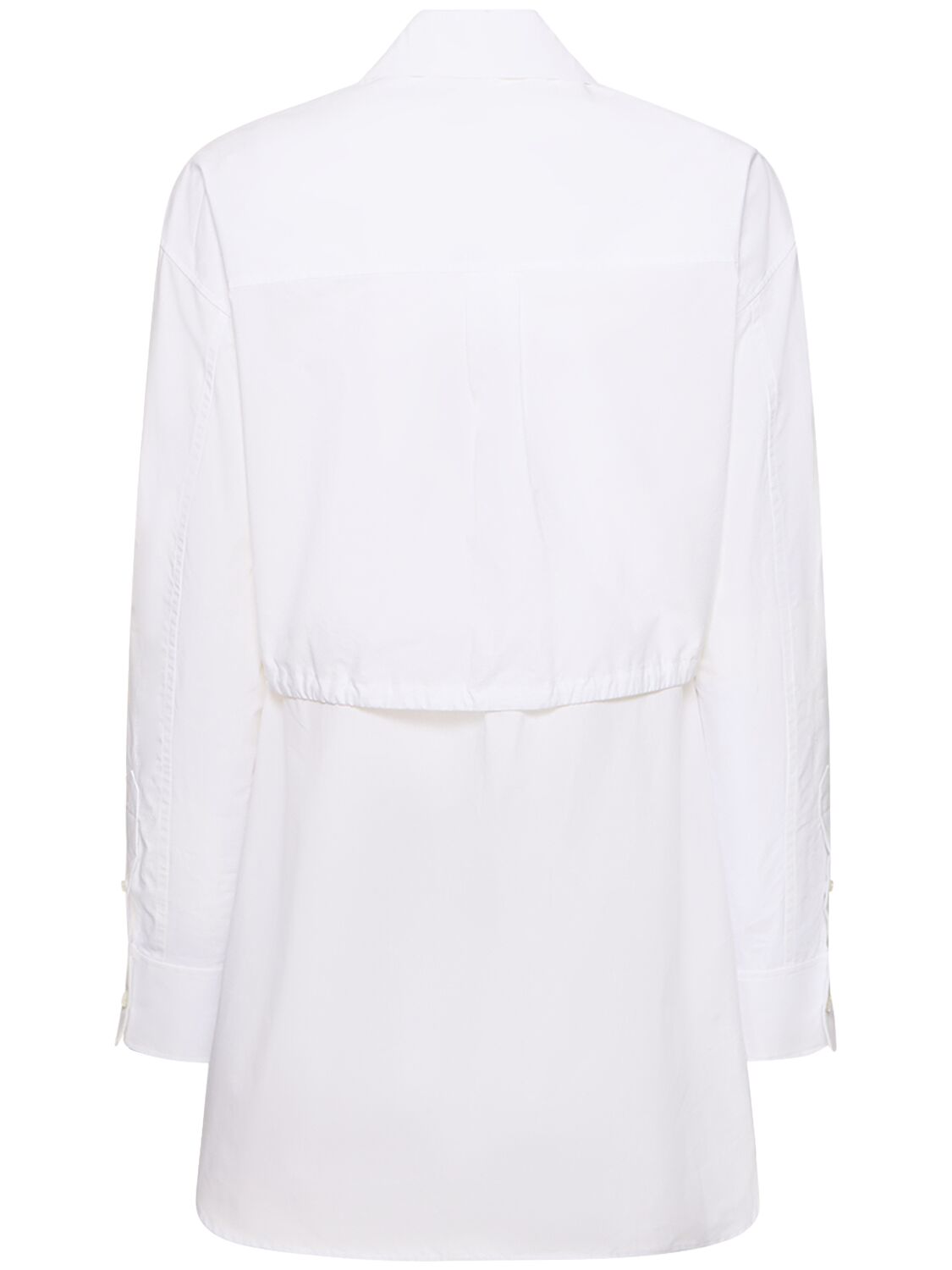 Shop Alexander Wang Double Layered Self-tie Shirt Mini Dress In 화이트