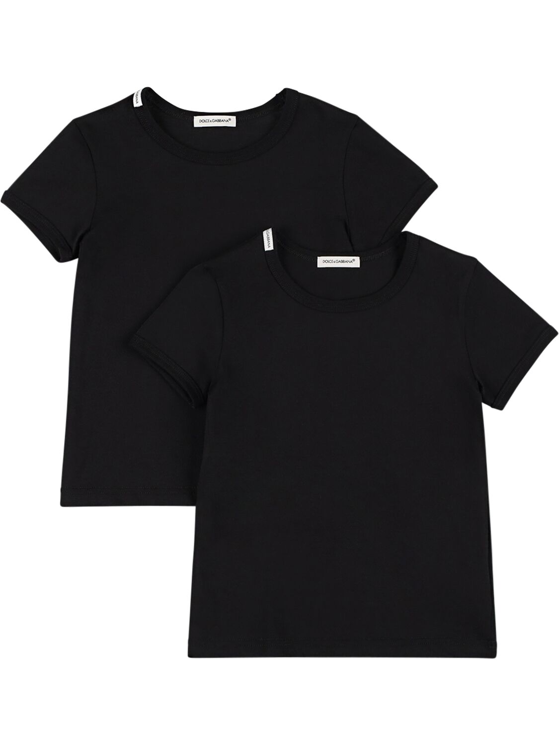 Shop Dolce & Gabbana Pack Of 2 Cotton Jersey T-shirts In Black