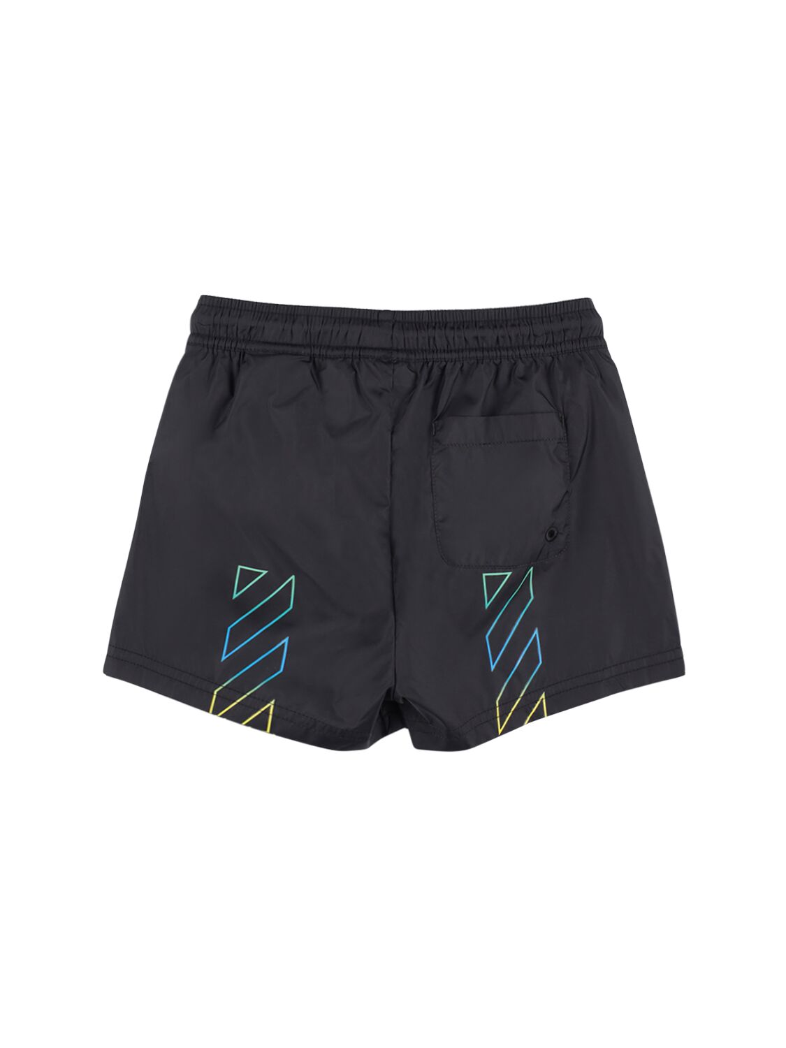 Shop Off-white Diag Rainbow Nylon Swim Shorts In Black