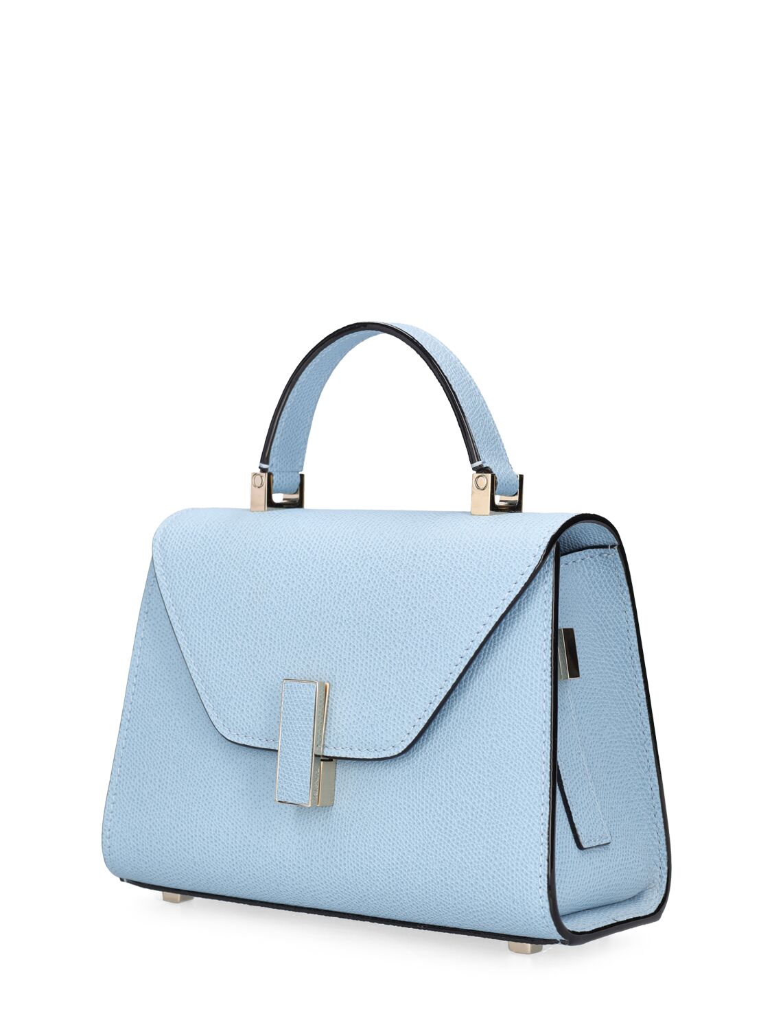 Shop Valextra Micro Iside Grained Leather Bag In Cerulean