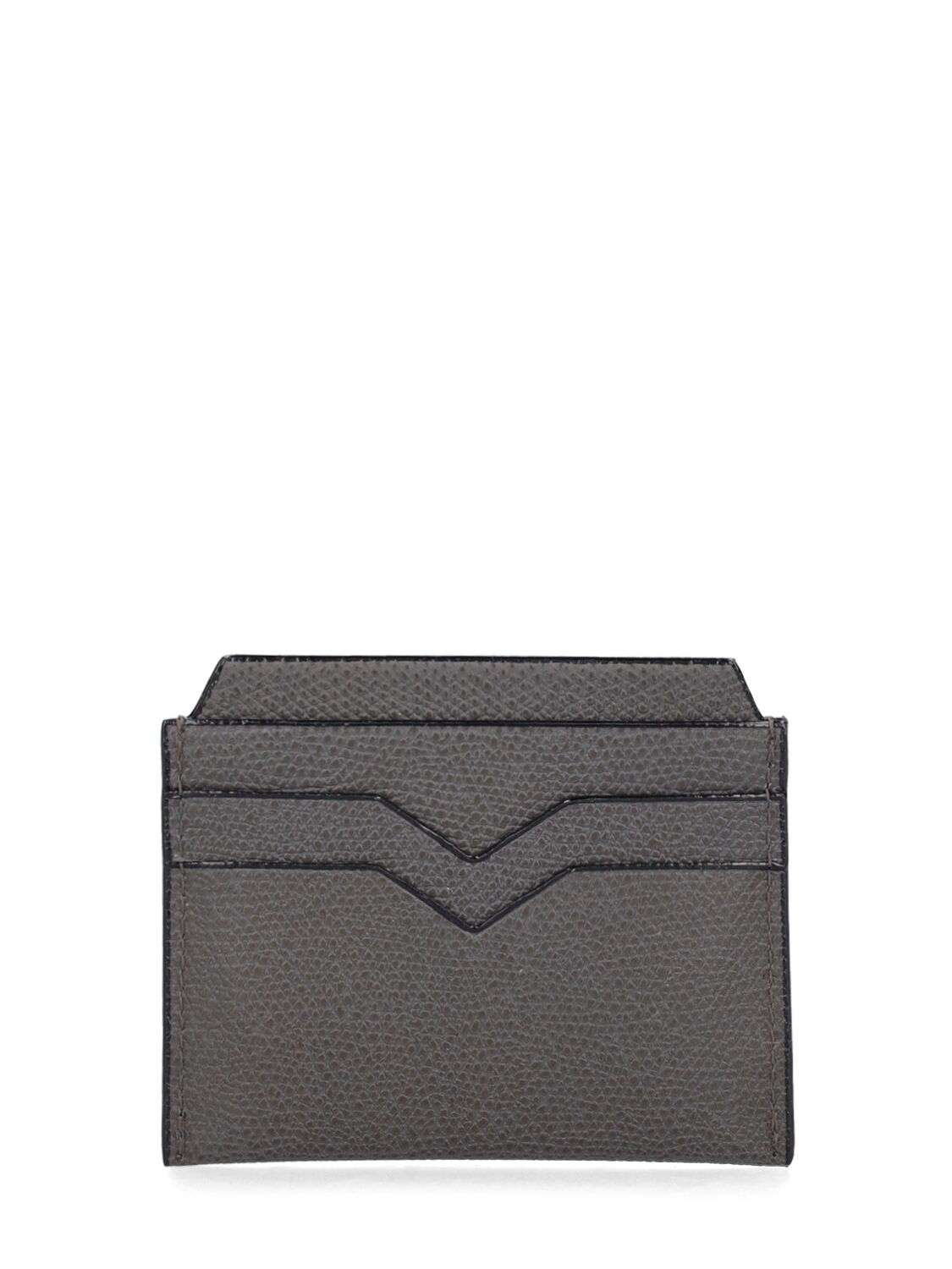 Valextra Leather Card Holder In Fumo Londra