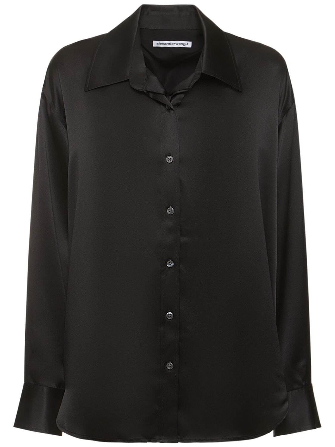 Shop Alexander Wang Silk Shirt In 블랙