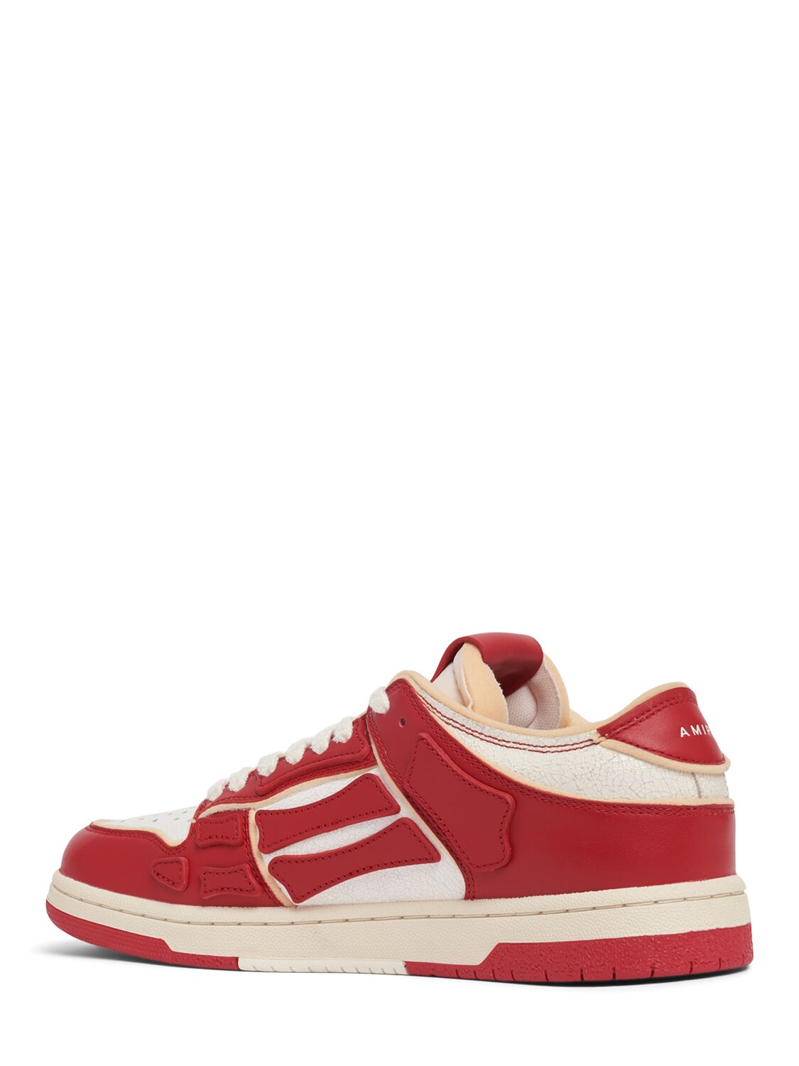 Shop Amiri Collegiate Skel Top Low Sneakers In Red/white