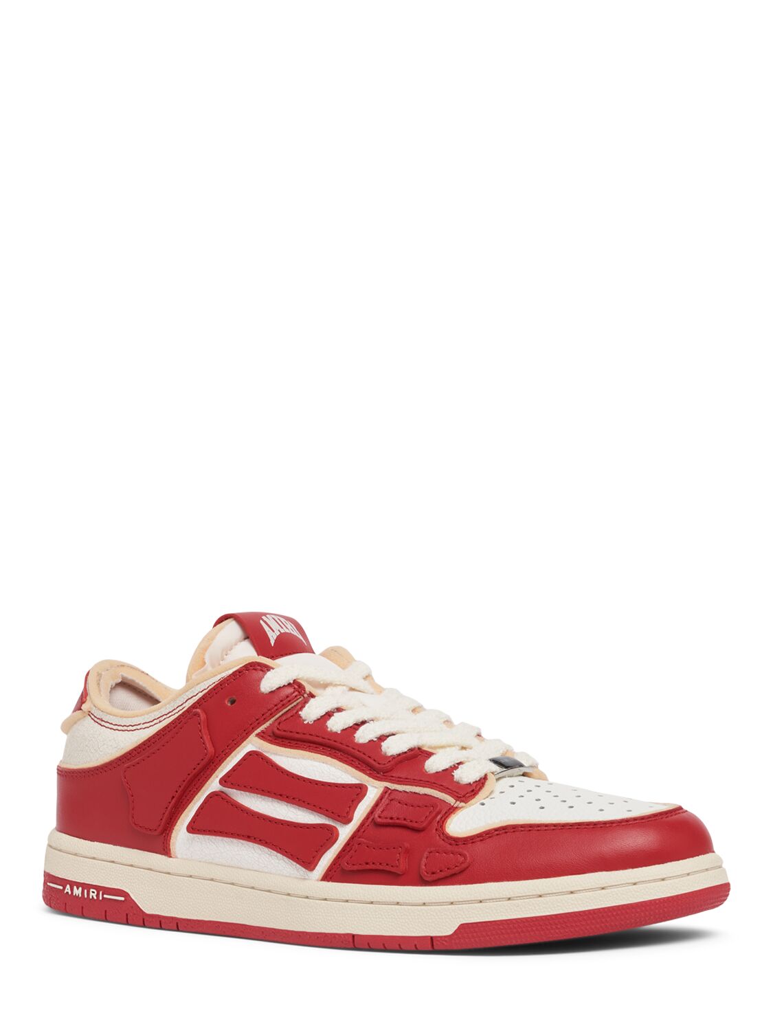 Shop Amiri Collegiate Skel Top Low Sneakers In Red/white