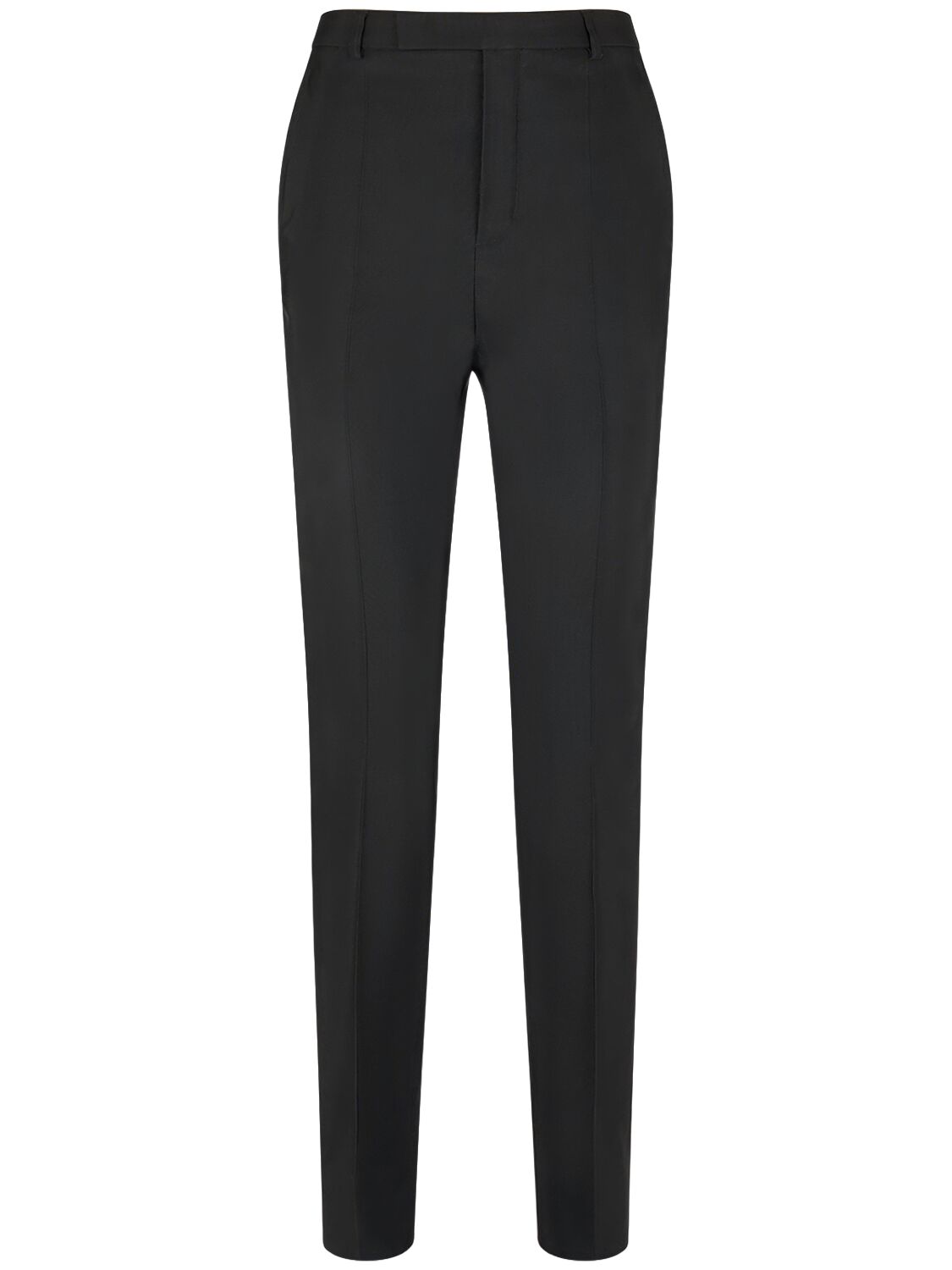 Saint Laurent High Waist Wool Blend Pants In Black