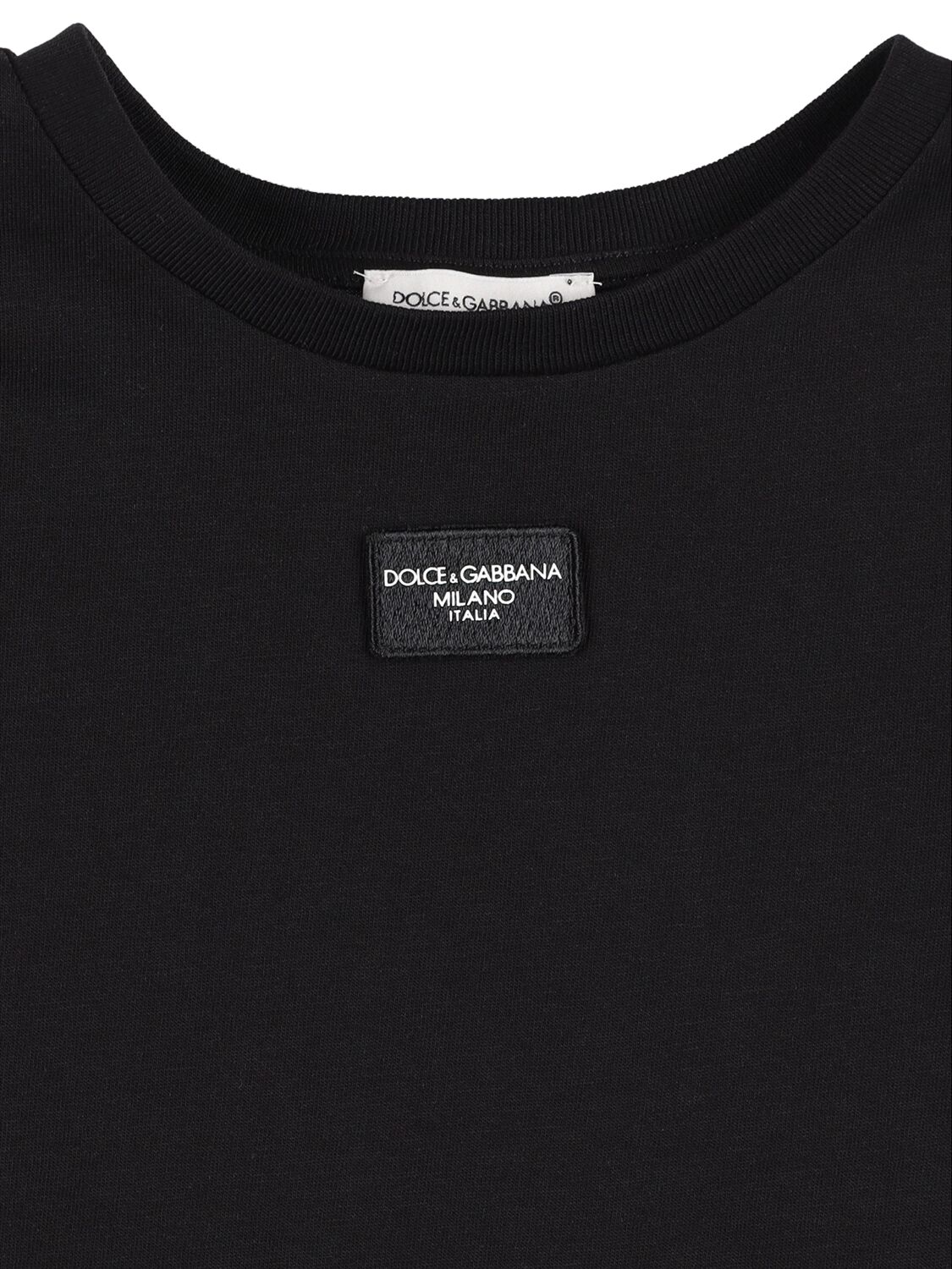 Shop Dolce & Gabbana Logo Patch Cotton T-shirt In Black