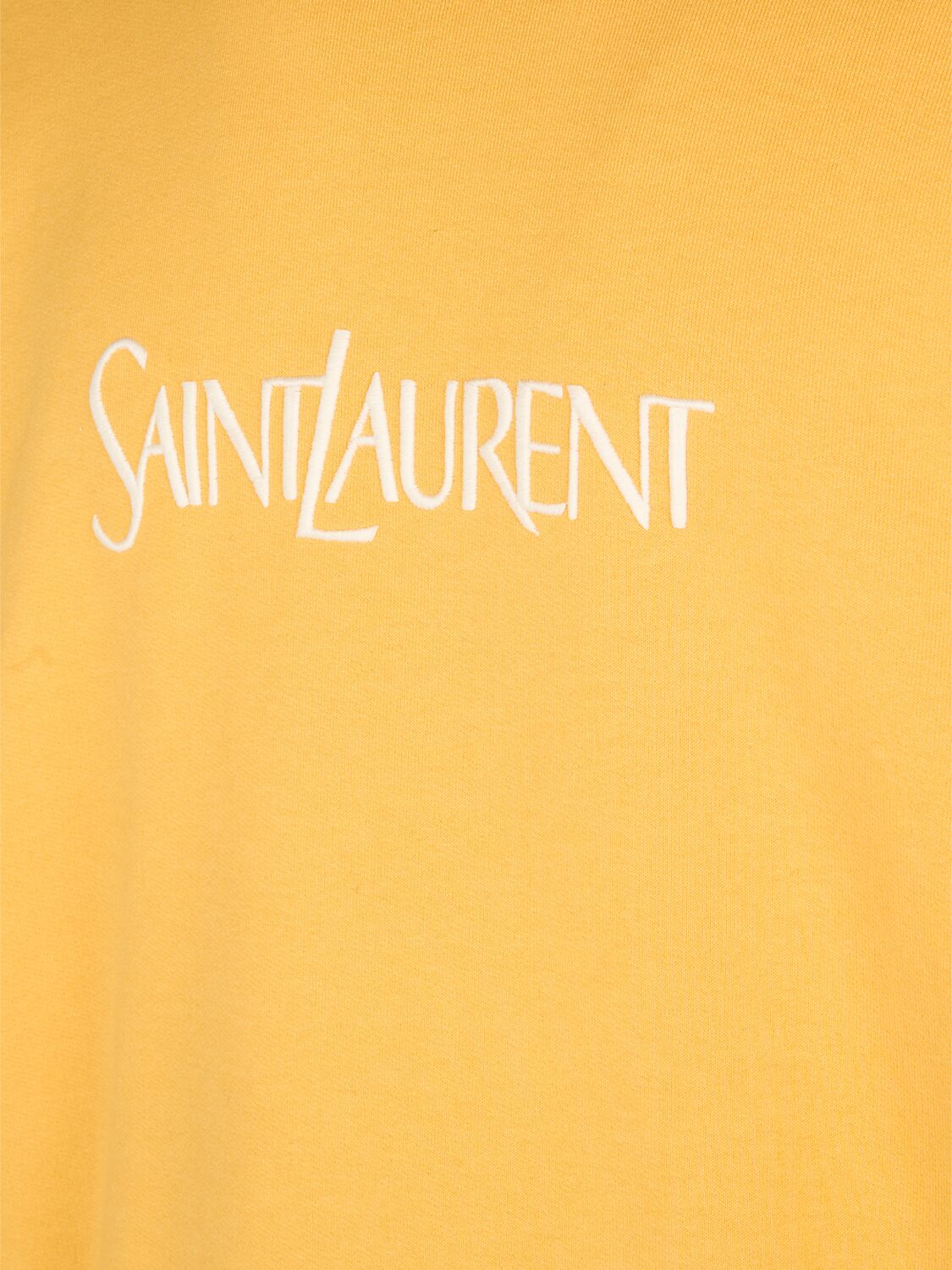 Shop Saint Laurent Vintage Embroidered Cotton Sweatshirt In Yellow