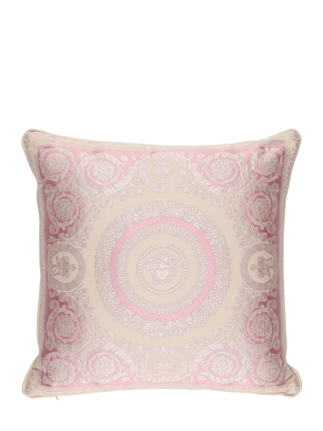 Shop Versace Crete De Fleur Cushion In Pink