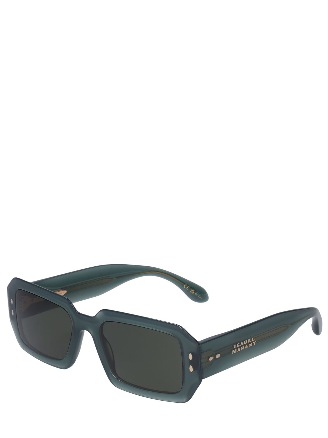 Shop Isabel Marant The New Maxi Temple Acetate Sunglasses In Green,grey