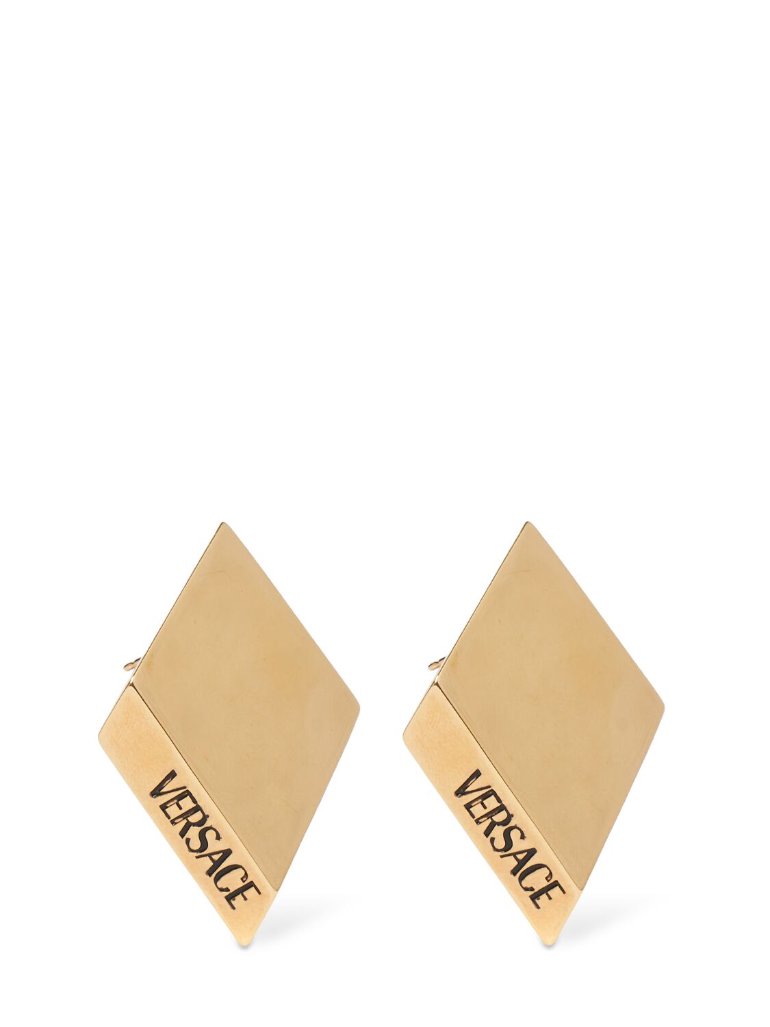 Shop Versace Mosaic Logo Stud Earrings In Gold