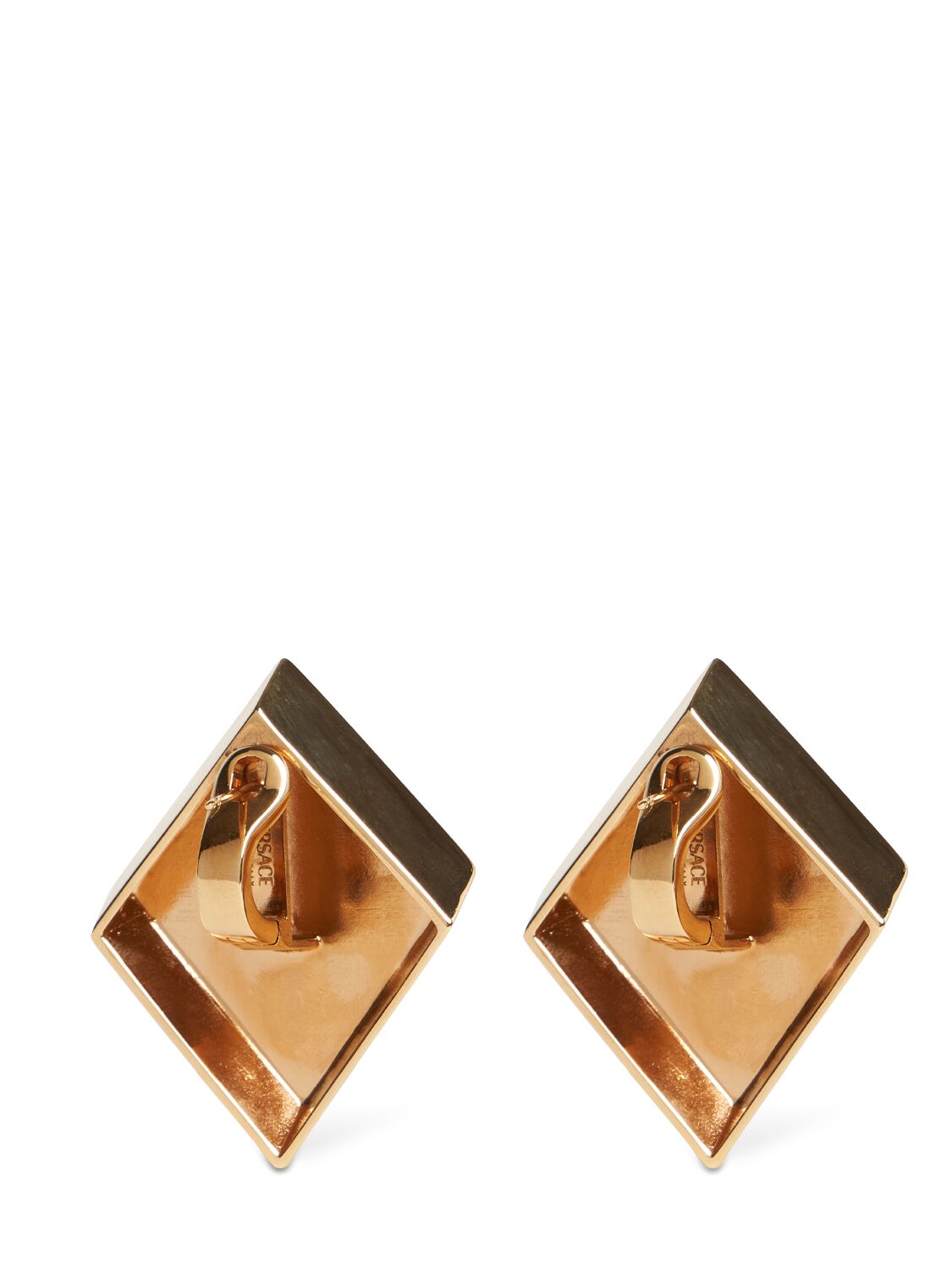 Shop Versace Mosaic Logo Stud Earrings In Gold