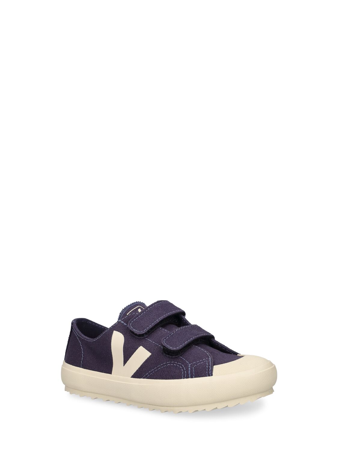 Shop Veja Organic Cotton Canvas Strap Sneakers In Navy