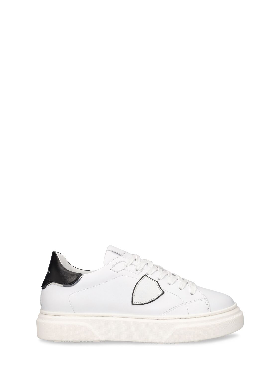 Philippe Model Kids' Temple Veau Lace-up Leather Sneakers In White,black