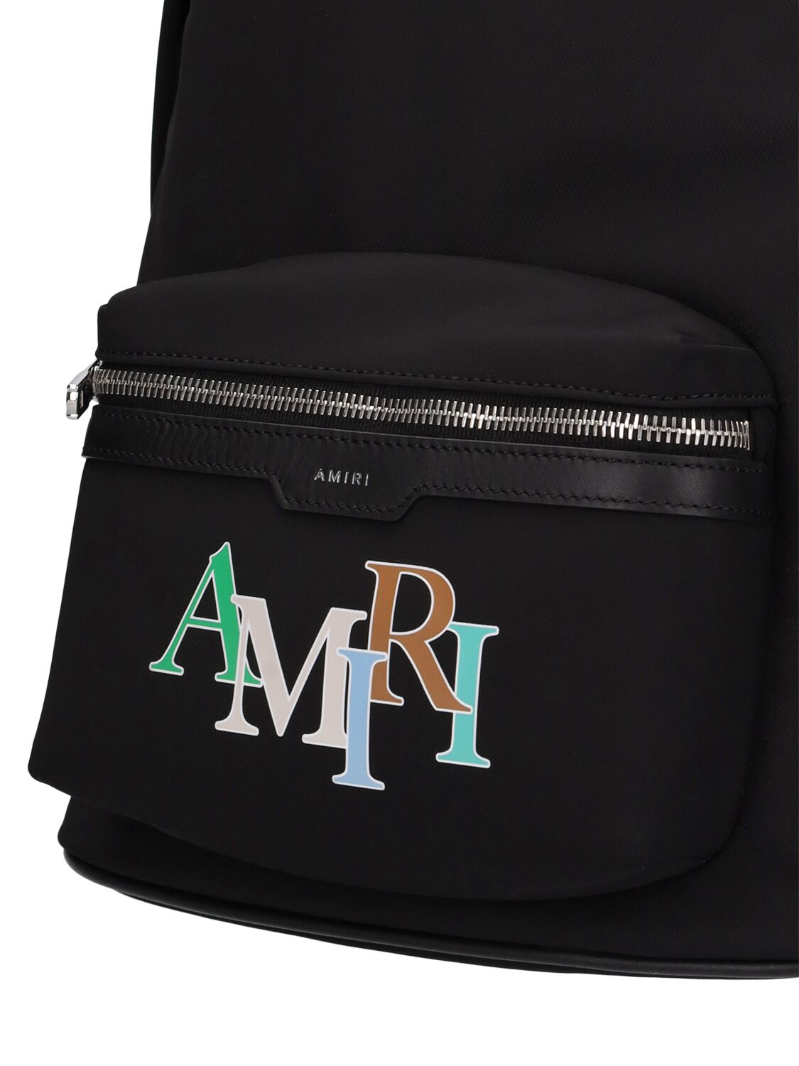 Shop Amiri Logo Embroidered Nylon Backpack In Black